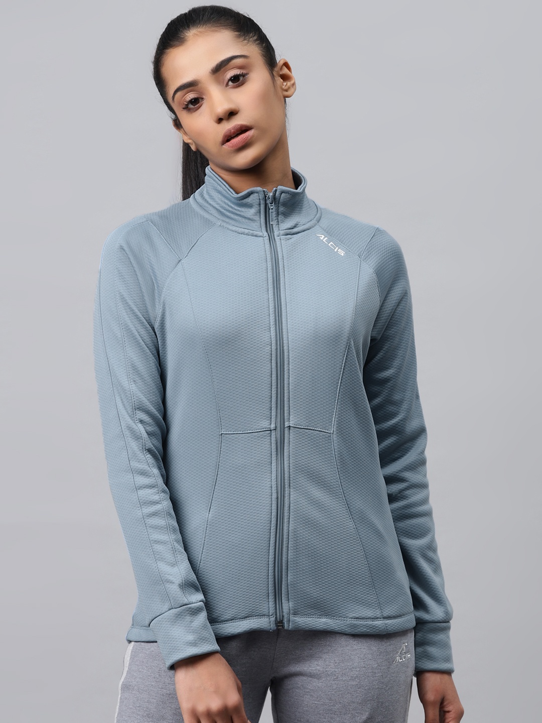 

Alcis Women Blue Textured Sweatshirt