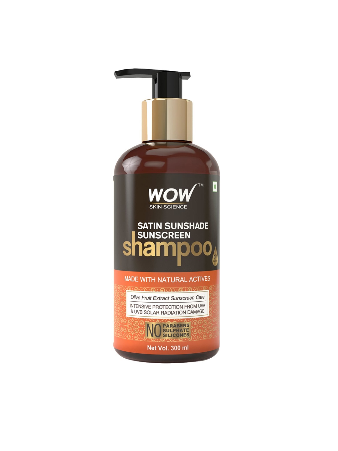 

WOW Skin Science Unisex Satin Sunshade Sunscreen Shampoo 300ml, Brown