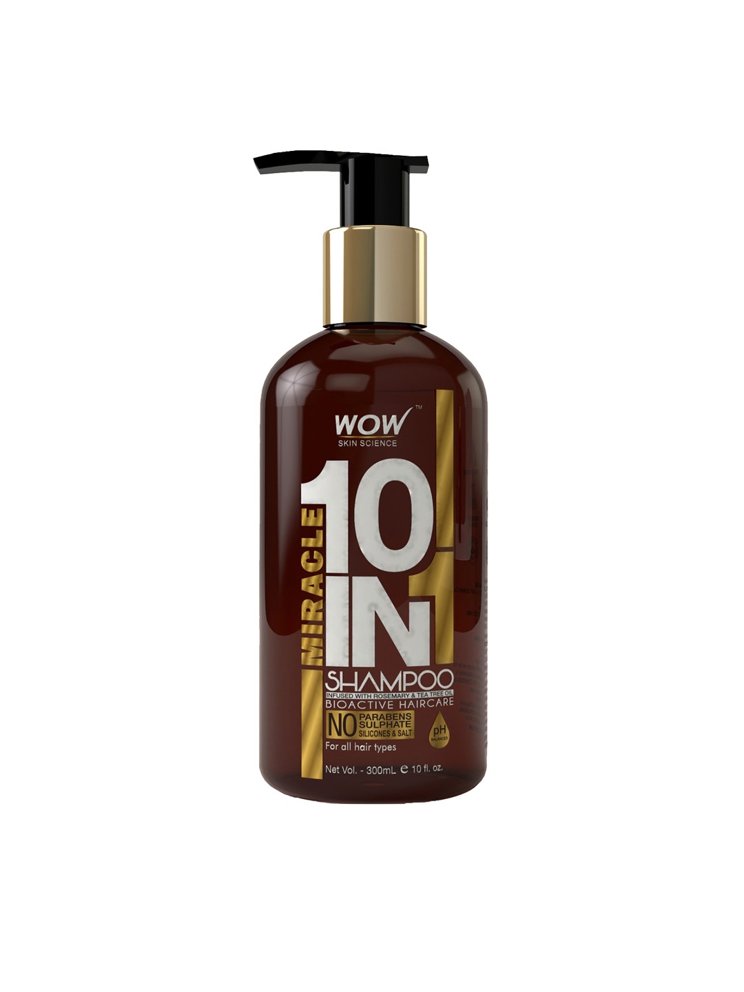 

WOW Skin Science Miracle 10 in 1 Shampoo 300 ml, Brown