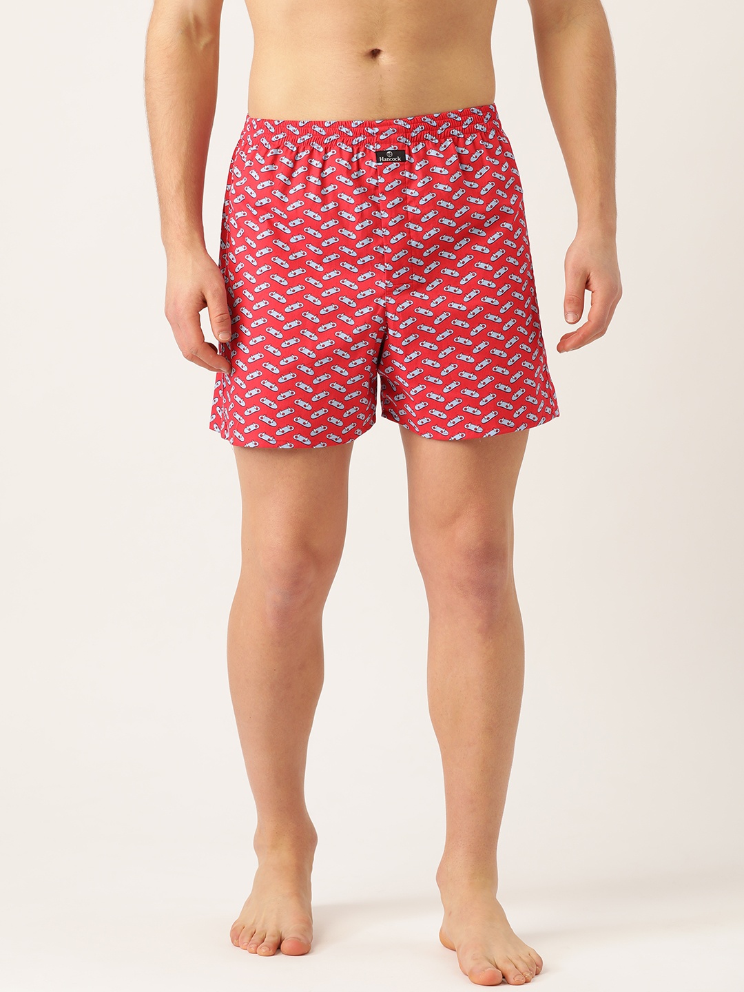 

Hancock Men Red & Blue Pure Cotton Printed Boxers