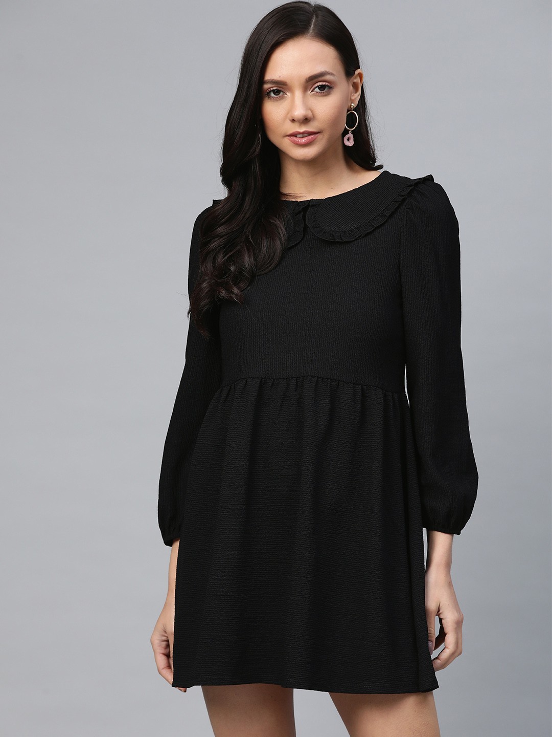 

DOROTHY PERKINS Women Black Petite Solid A-Line Dress