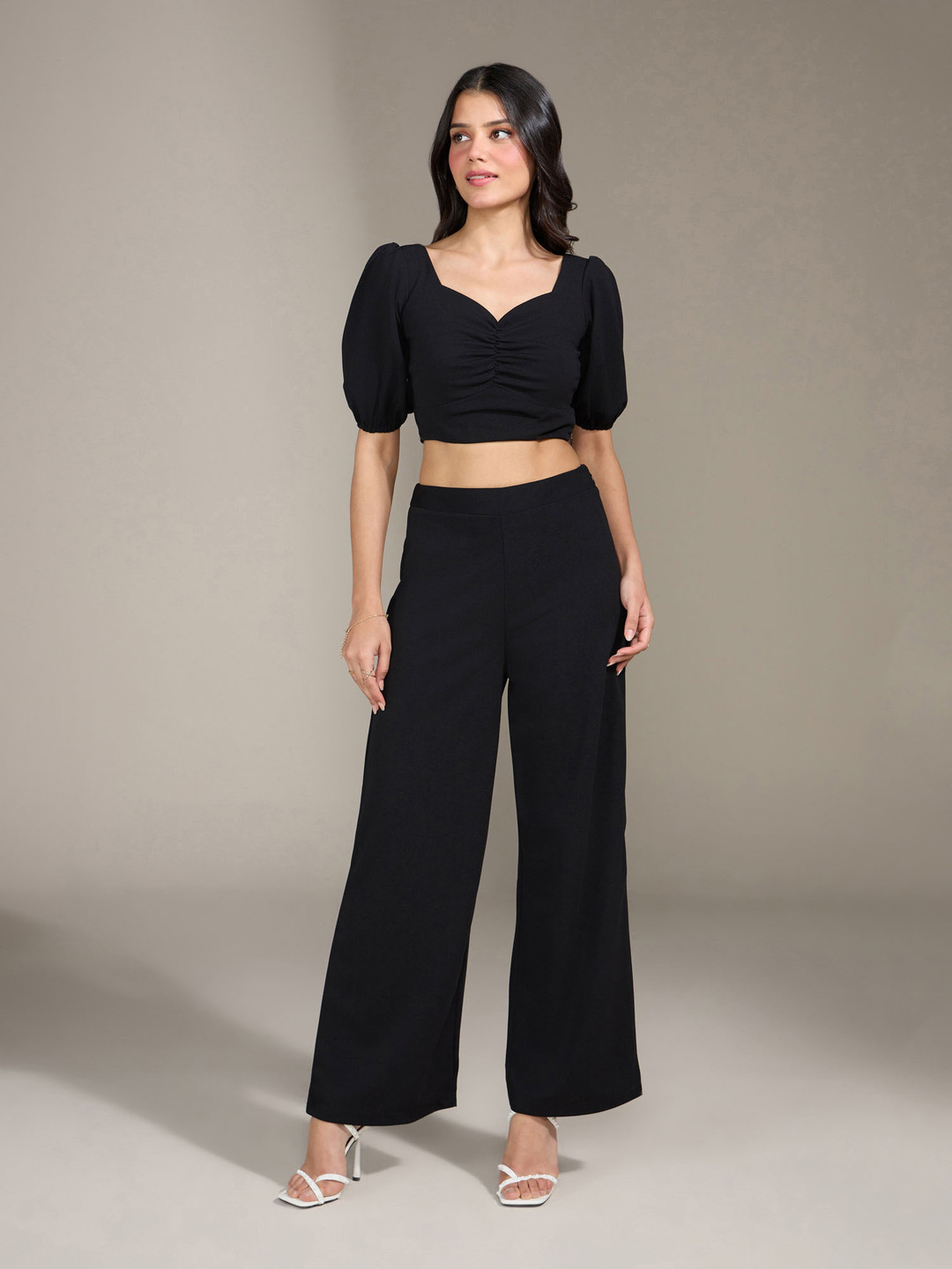 

20Dresses Women Black Solid Two-Piece