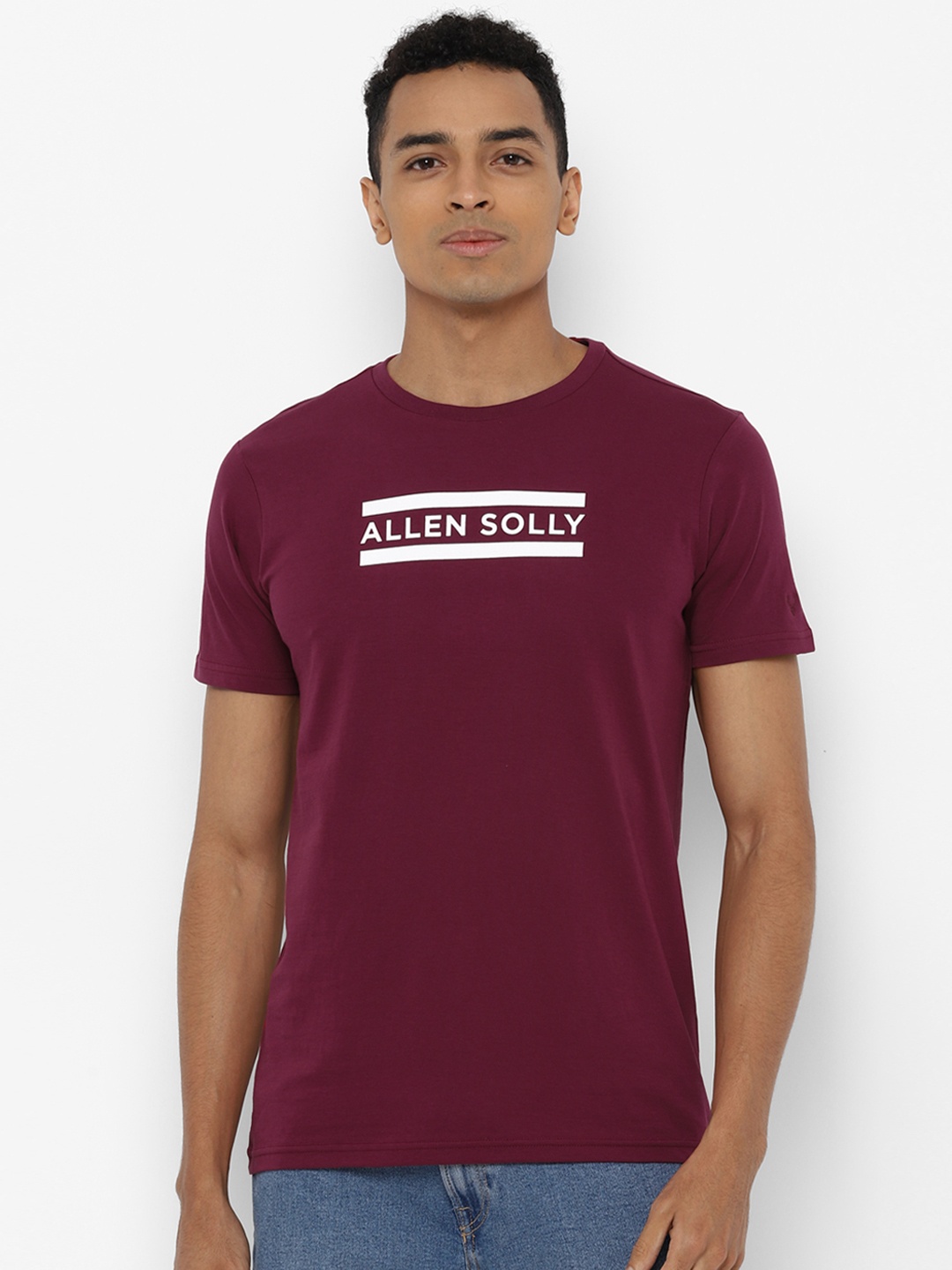 

Allen Solly Men Maroon Printed Round Neck T-shirt