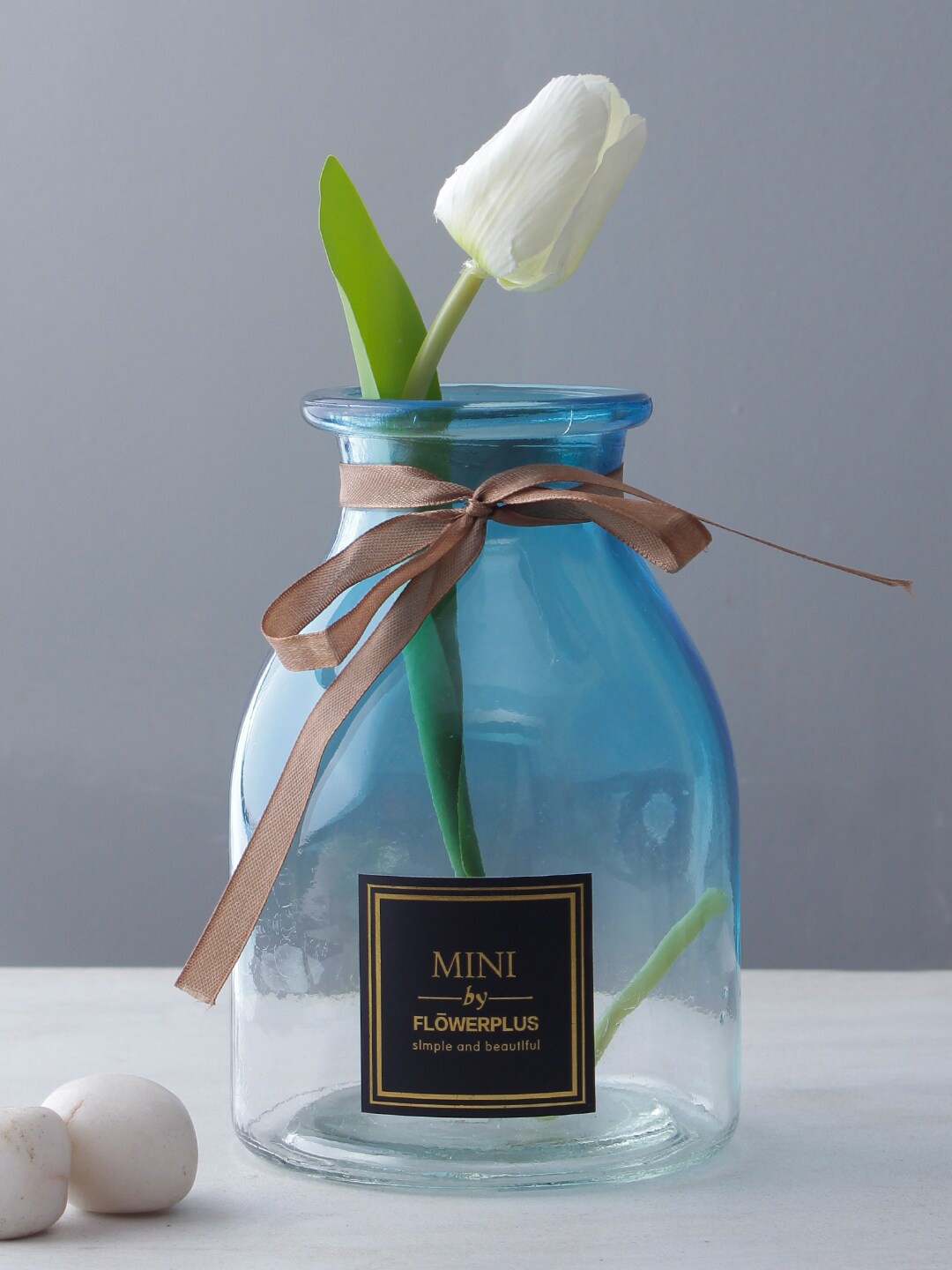 

TAYHAA Blue Shaded Glass Flower Vase