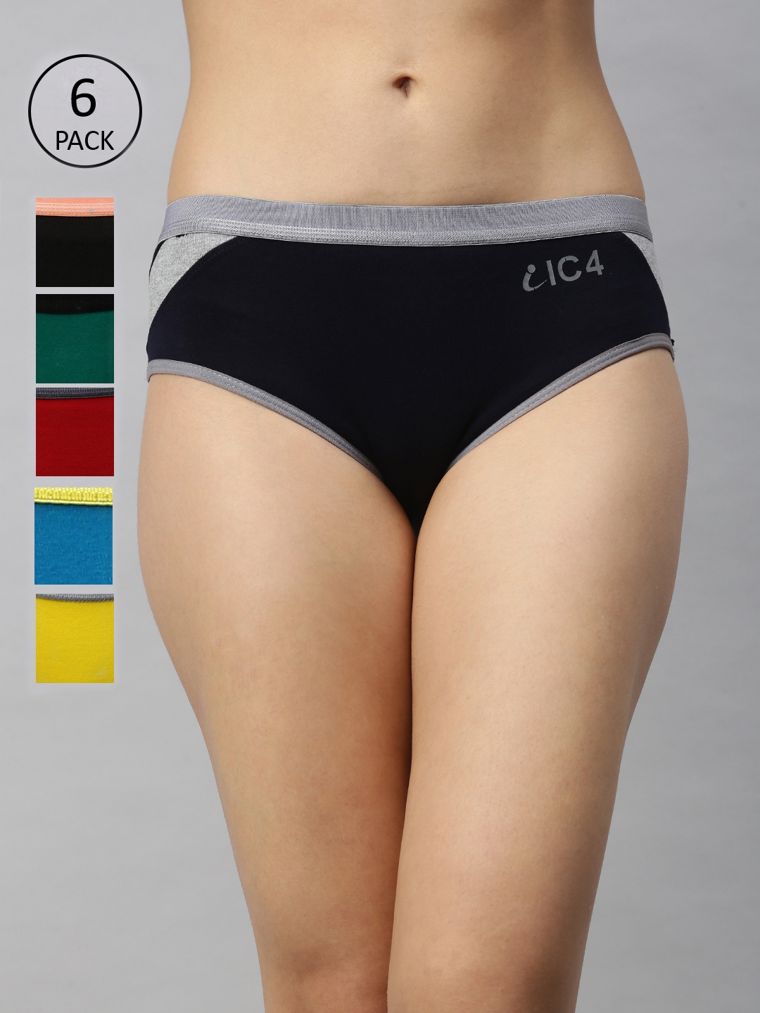 

IC4 Women Pack of 6 Hipster Briefs 0NYT1006P3, Multi