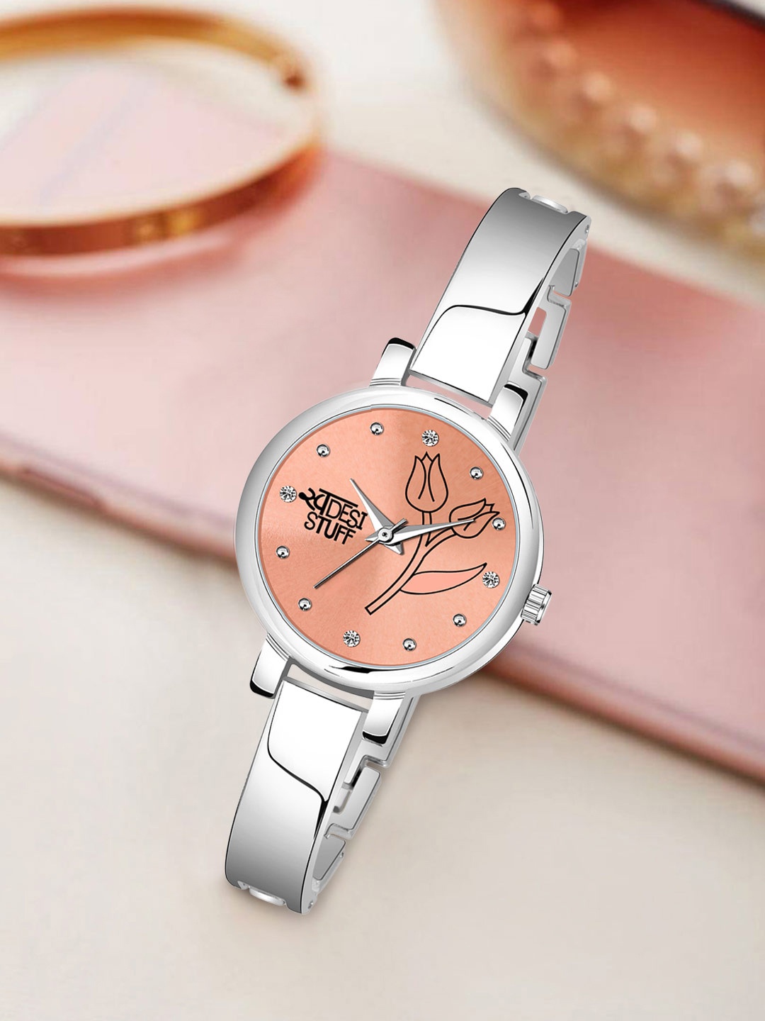 

SWADESI STUFF Girls Orange Analogue Watch SDS 120 SILVER