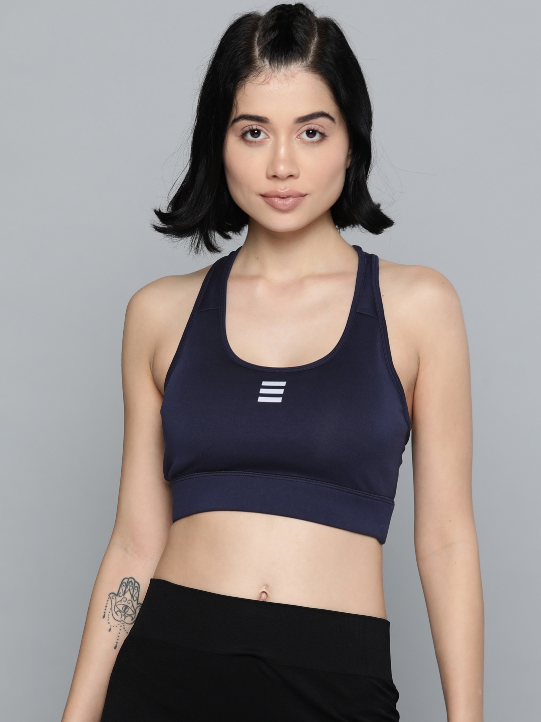 

Alcis Navy Blue Non-Wired Lightly Padded 360 Degree Support Workout Bra ECWBTAW2000311