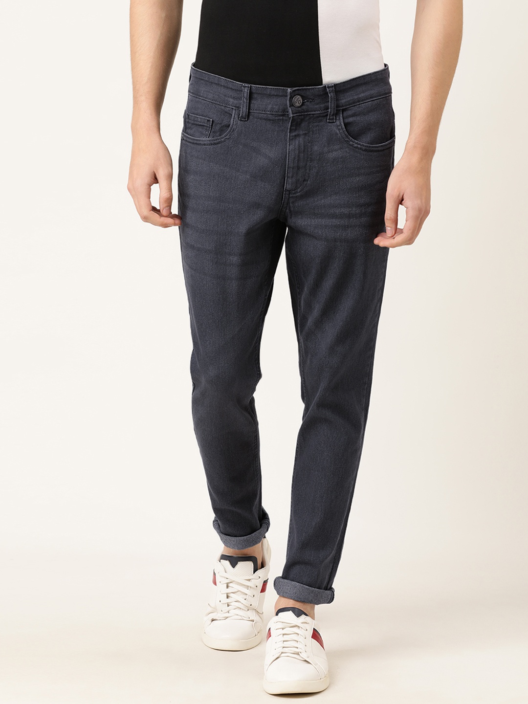 

The Indian Garage Co Men Grey Slim Fit Mid-Rise Clean Look Jeans