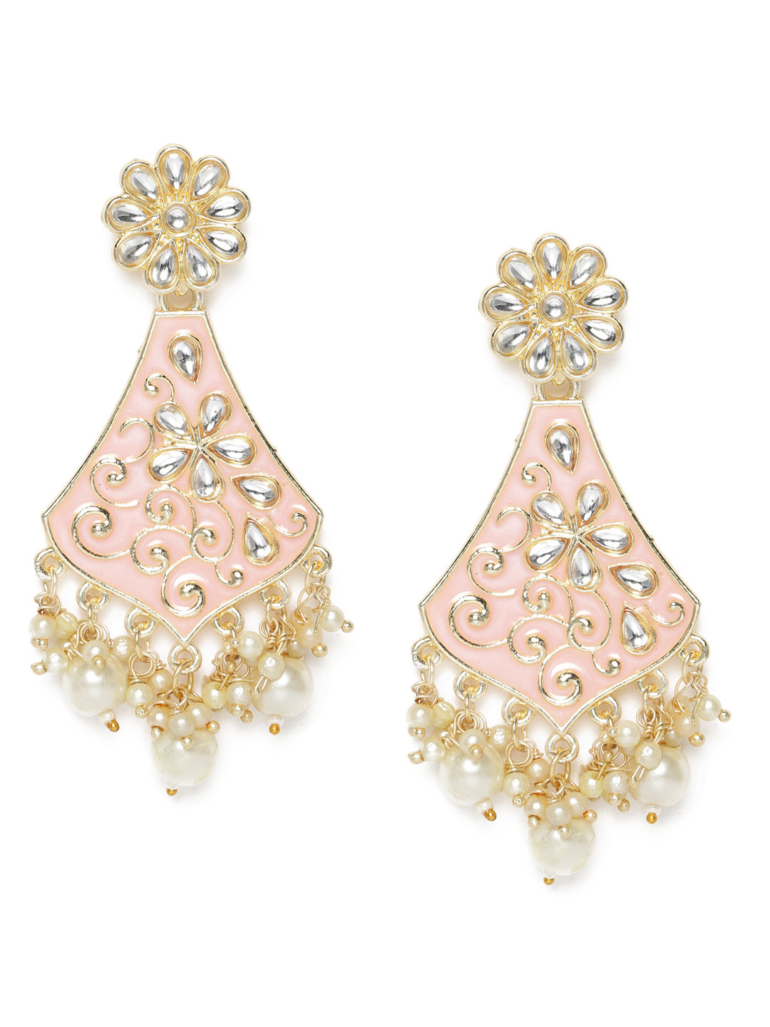 

LAIDA Gold-Plated & Pink Classic Drop Earrings