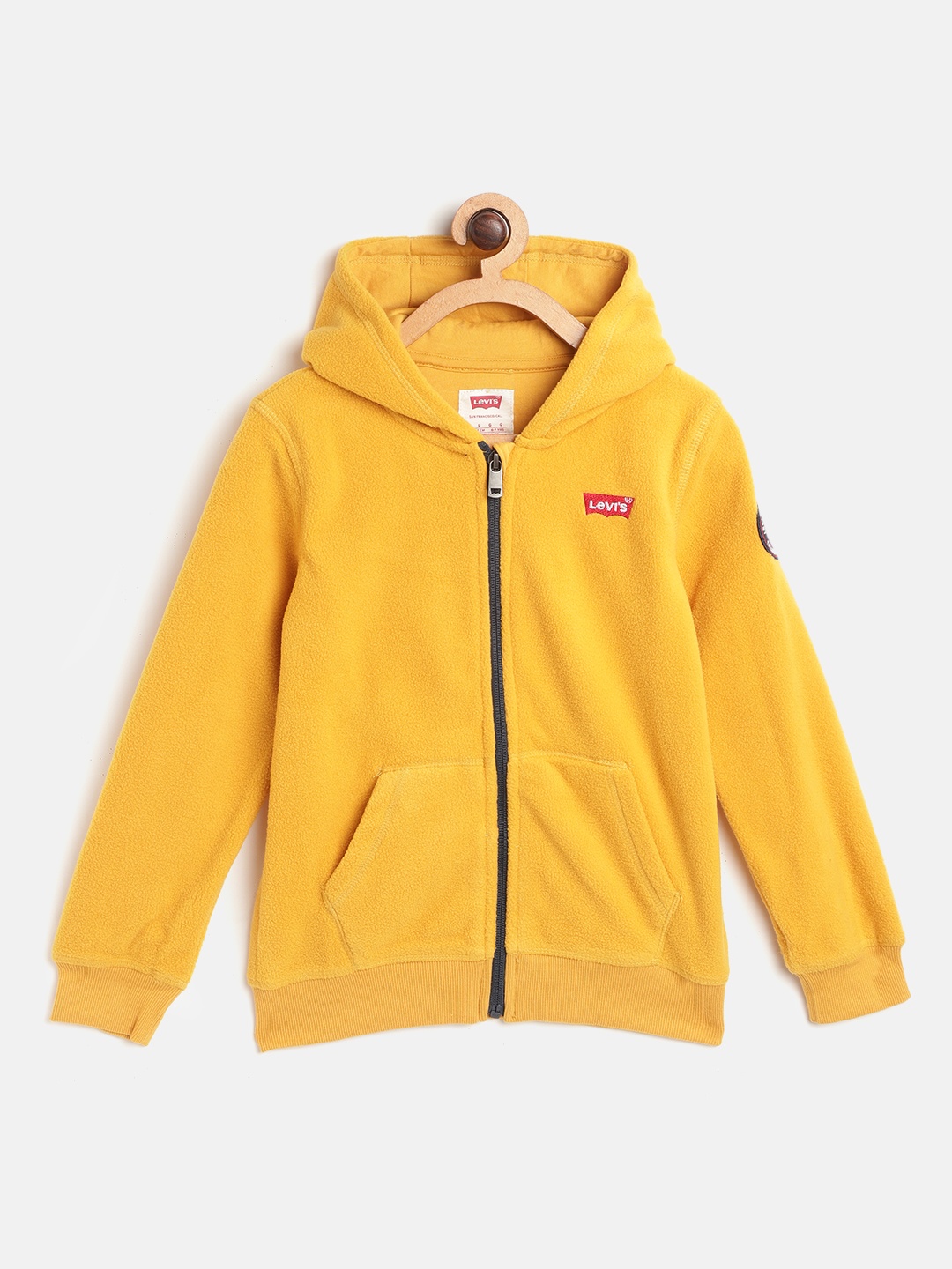

Levis Boys Yellow Solid Fleece Hooded Sweatshirt