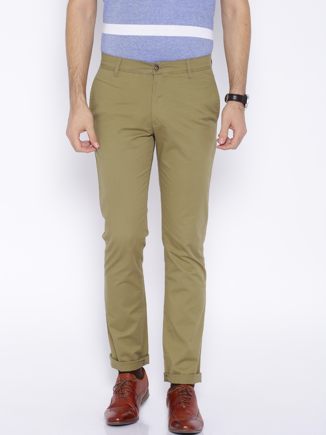 

Wills Lifestyle Khaki Slim Fit Chino Trousers