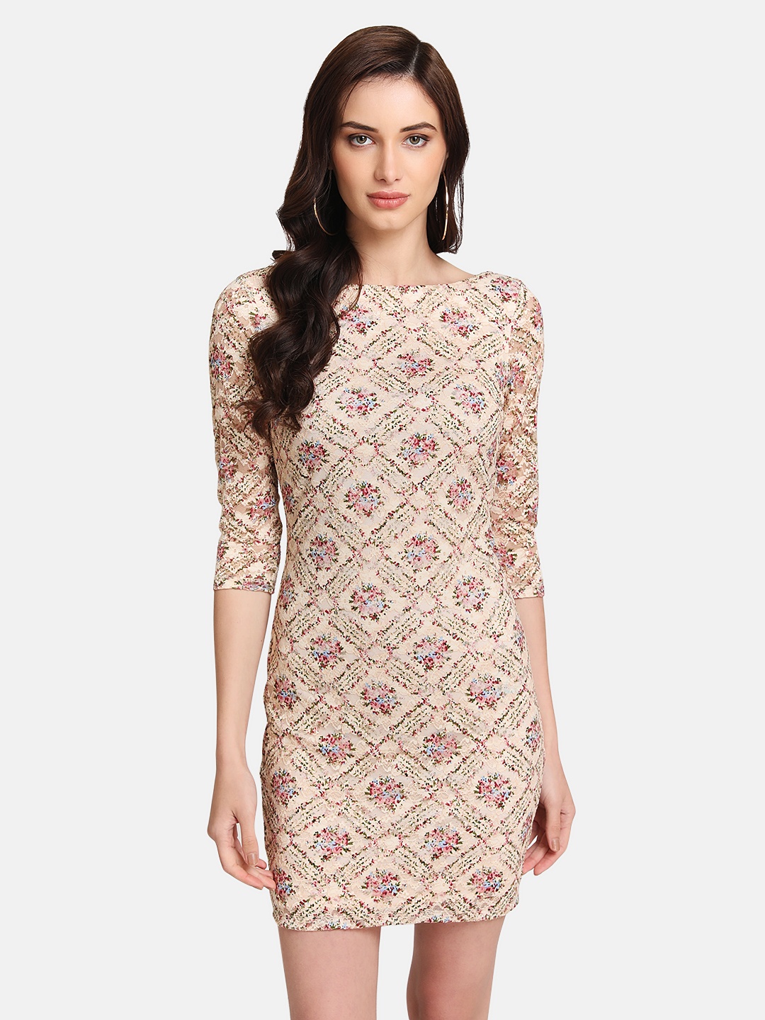 

Kazo Women Pink Printed Sheath Dress