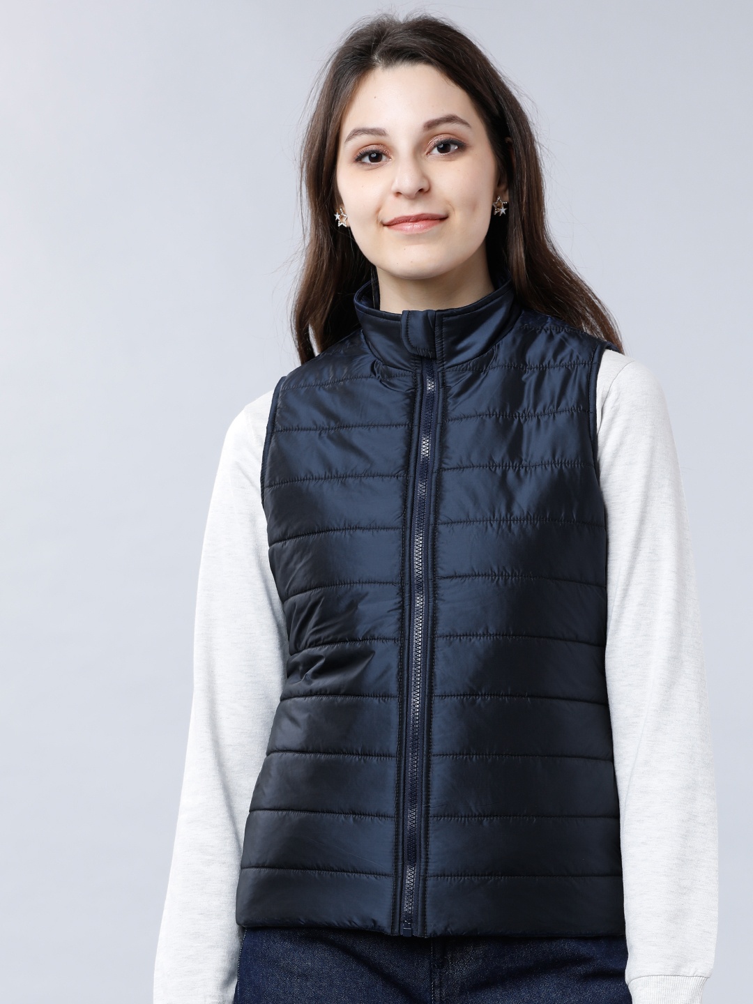 

Tokyo Talkies Women Navy Blue Solid Puffer Jacket