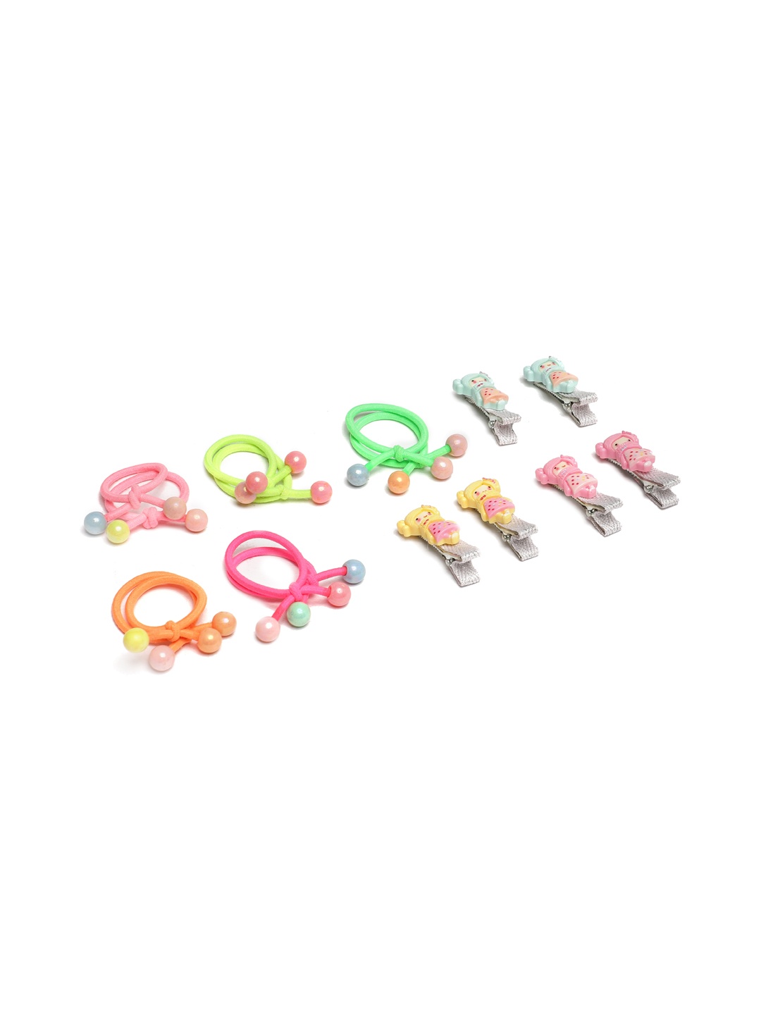 

LAIDA Girls Set of 9 Alligator Clips and Hairbands, Multi