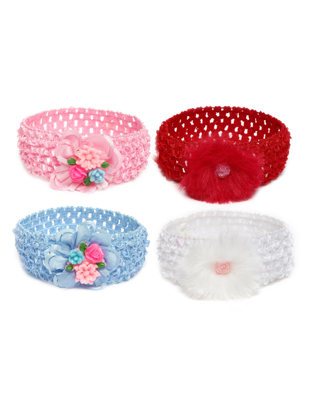 

LAIDA Girls Set of 4 Stretchable Floral Hairbands, Multi