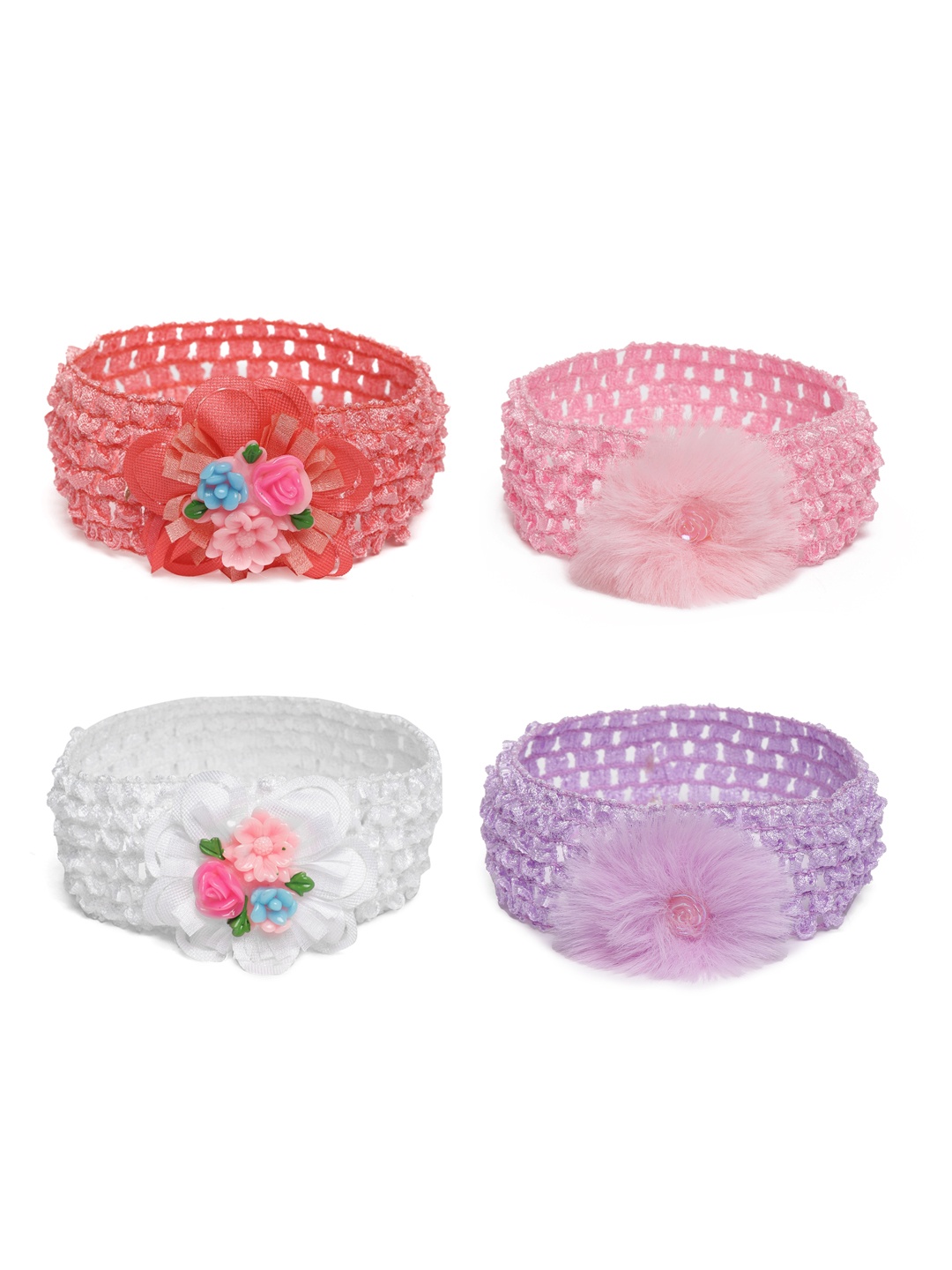 

LAIDA Girls Set of 4 Stretchable Floral Hairbands, Multi