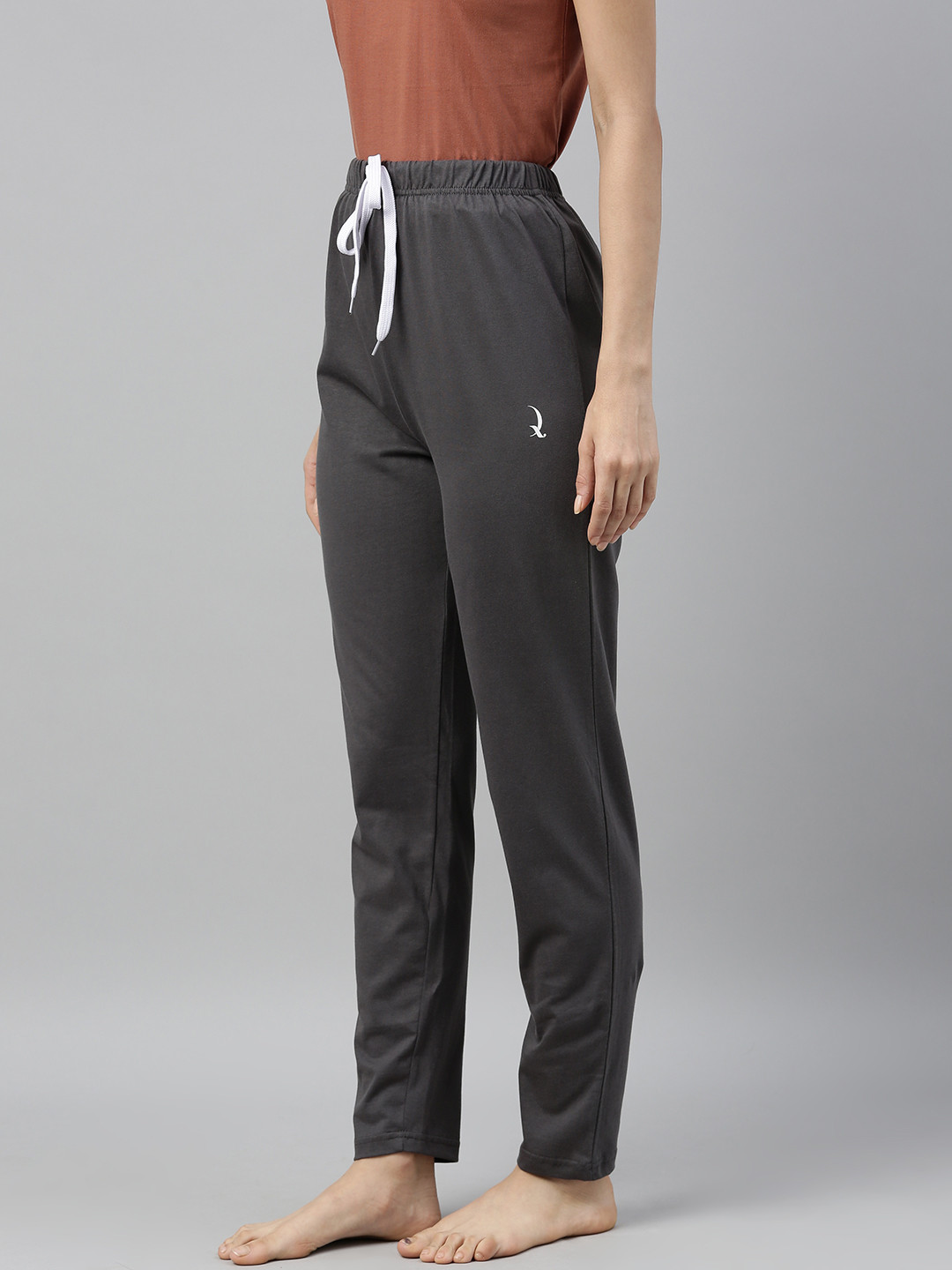 

QUARANTINE Women Charcoal Grey Solid Lounge Pants