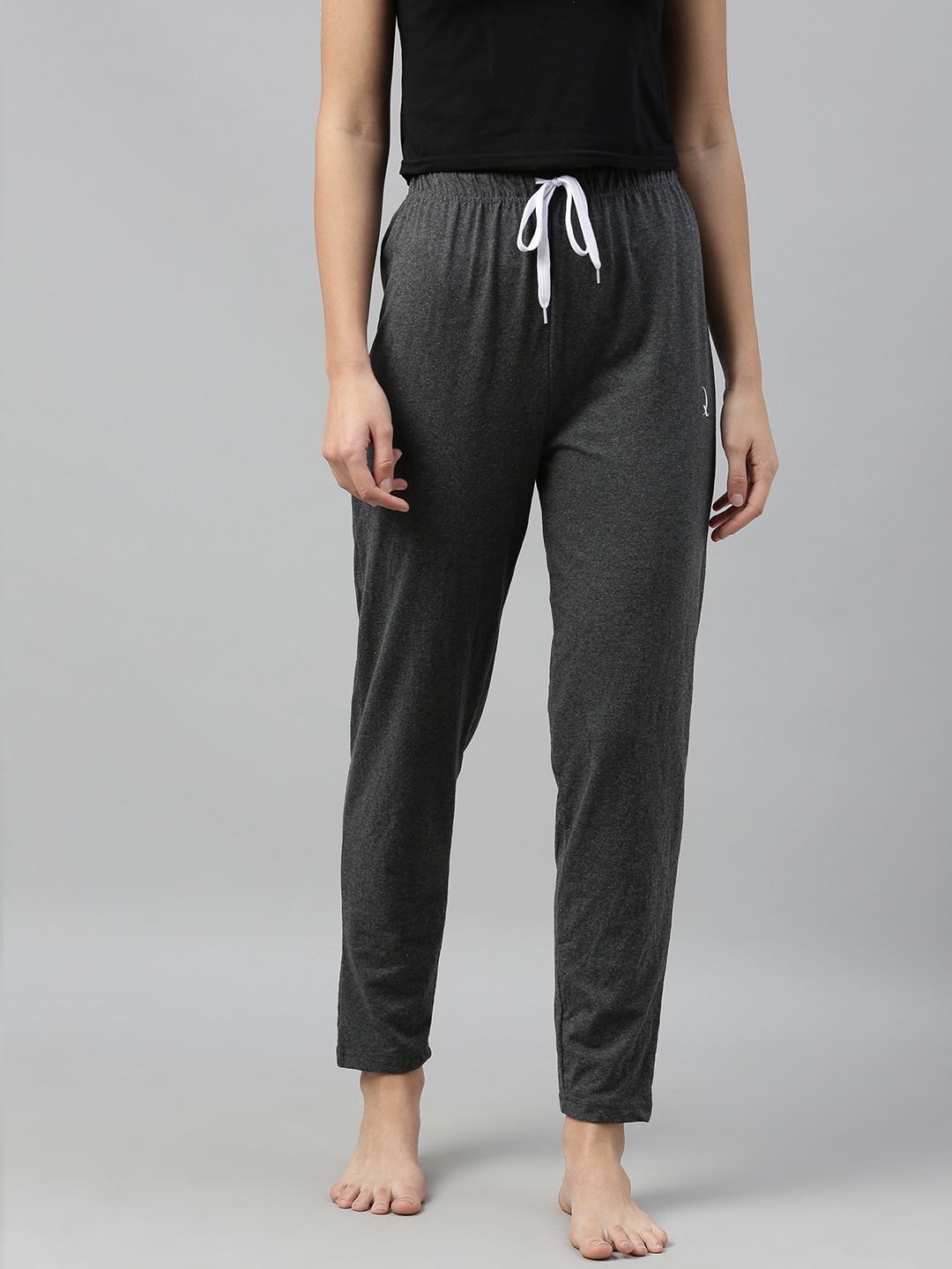 

QUARANTINE Women Charcoal Grey Solid Lounge Pants