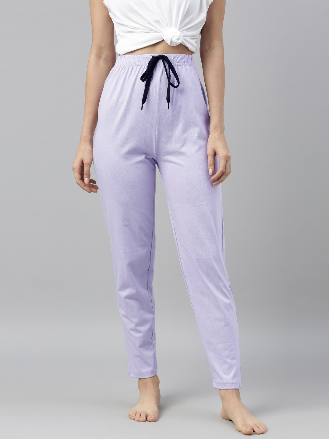 

QUARANTINE Women Lavender Solid Lounge Pants