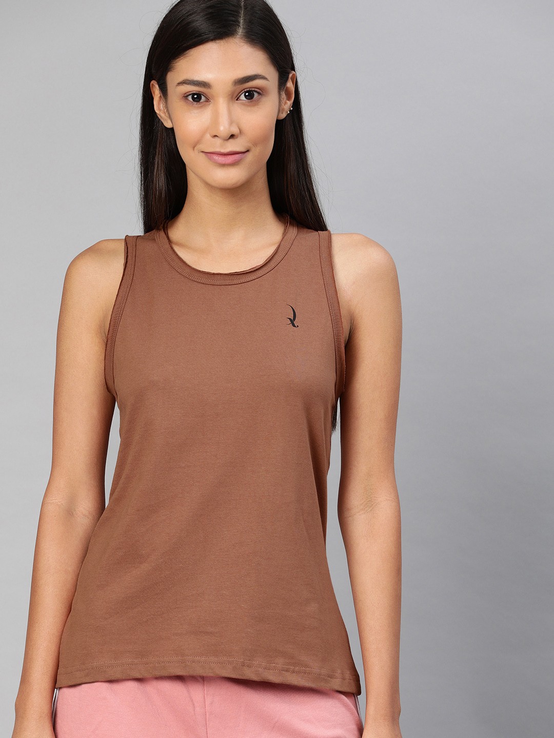 

QUARANTINE Women Brown Solid Lounge Top