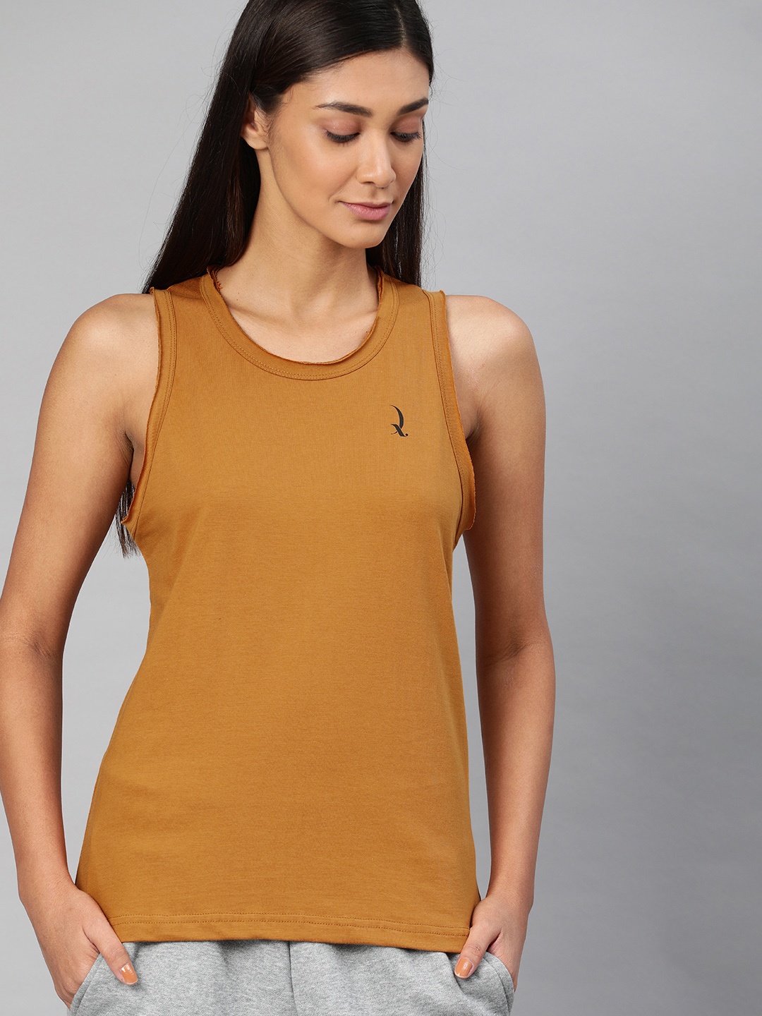 

QUARANTINE Women Olive Brown Solid Lounge Top