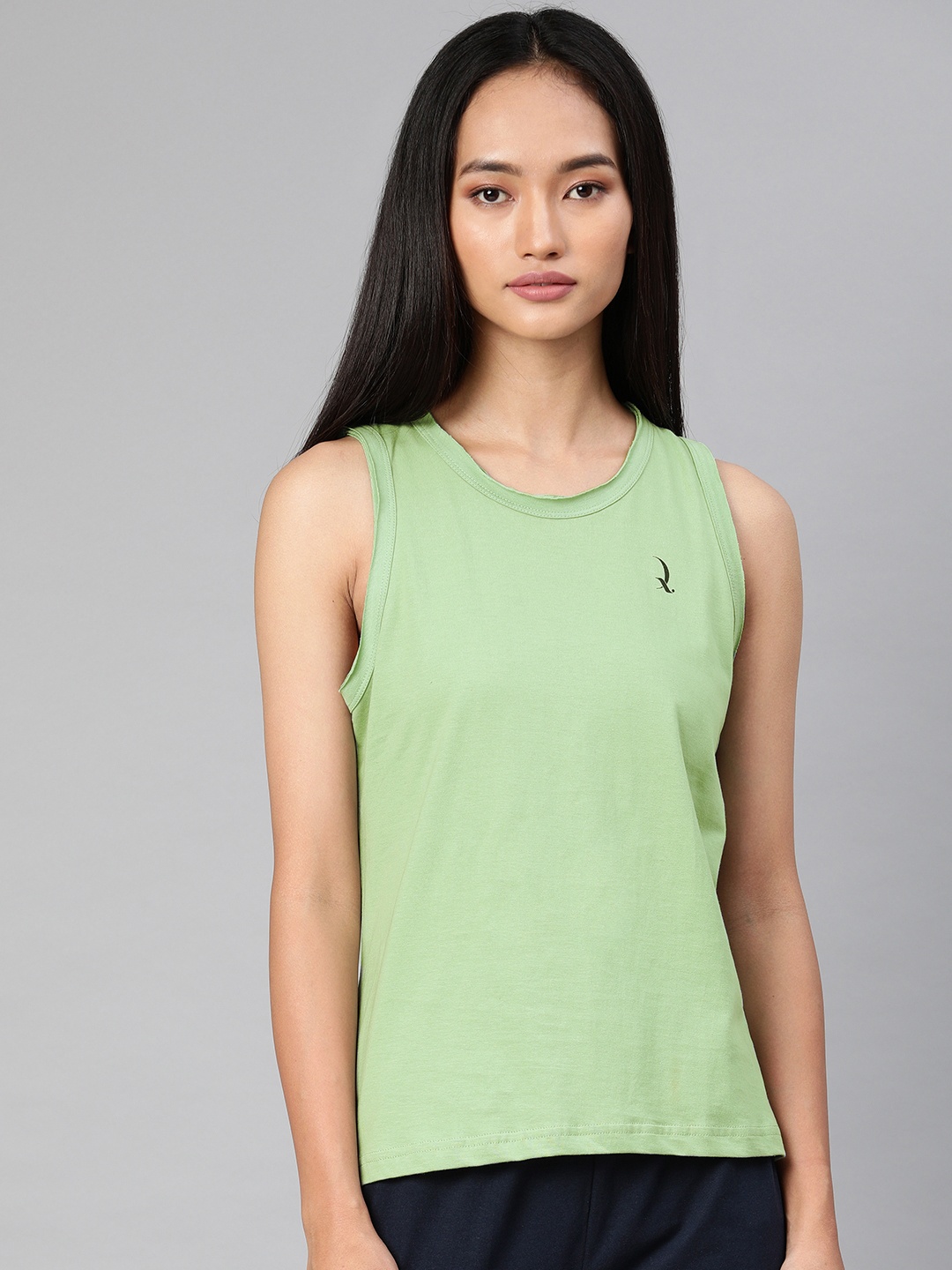 

QUARANTINE Women Green Solid Lounge T-shirt