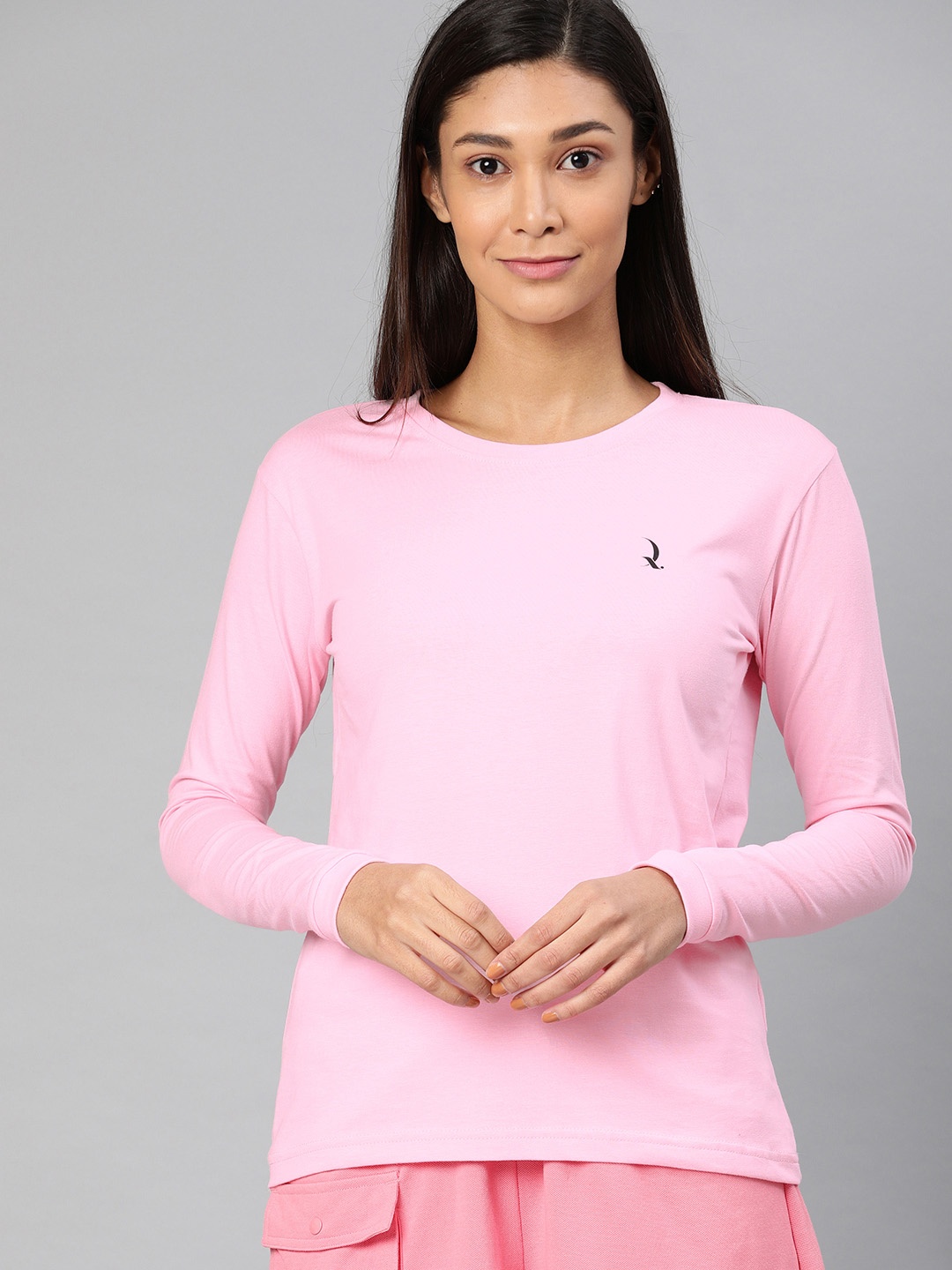 

QUARANTINE Women Pink Solid Lounge T-shirt
