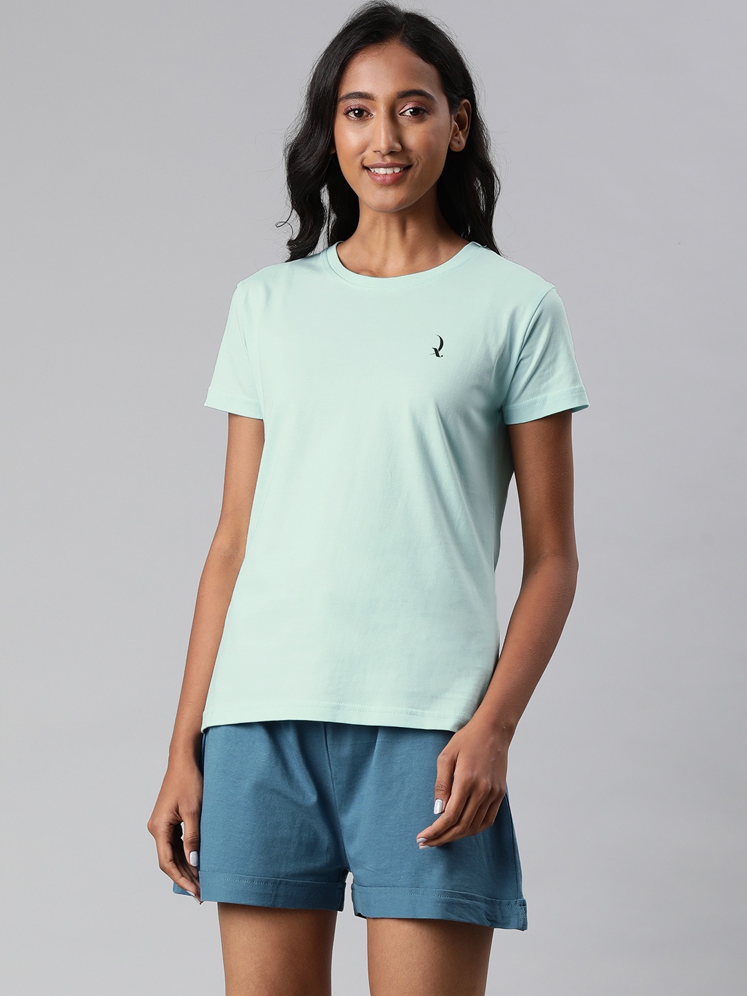 

QUARANTINE Women Blue Solid Night suit