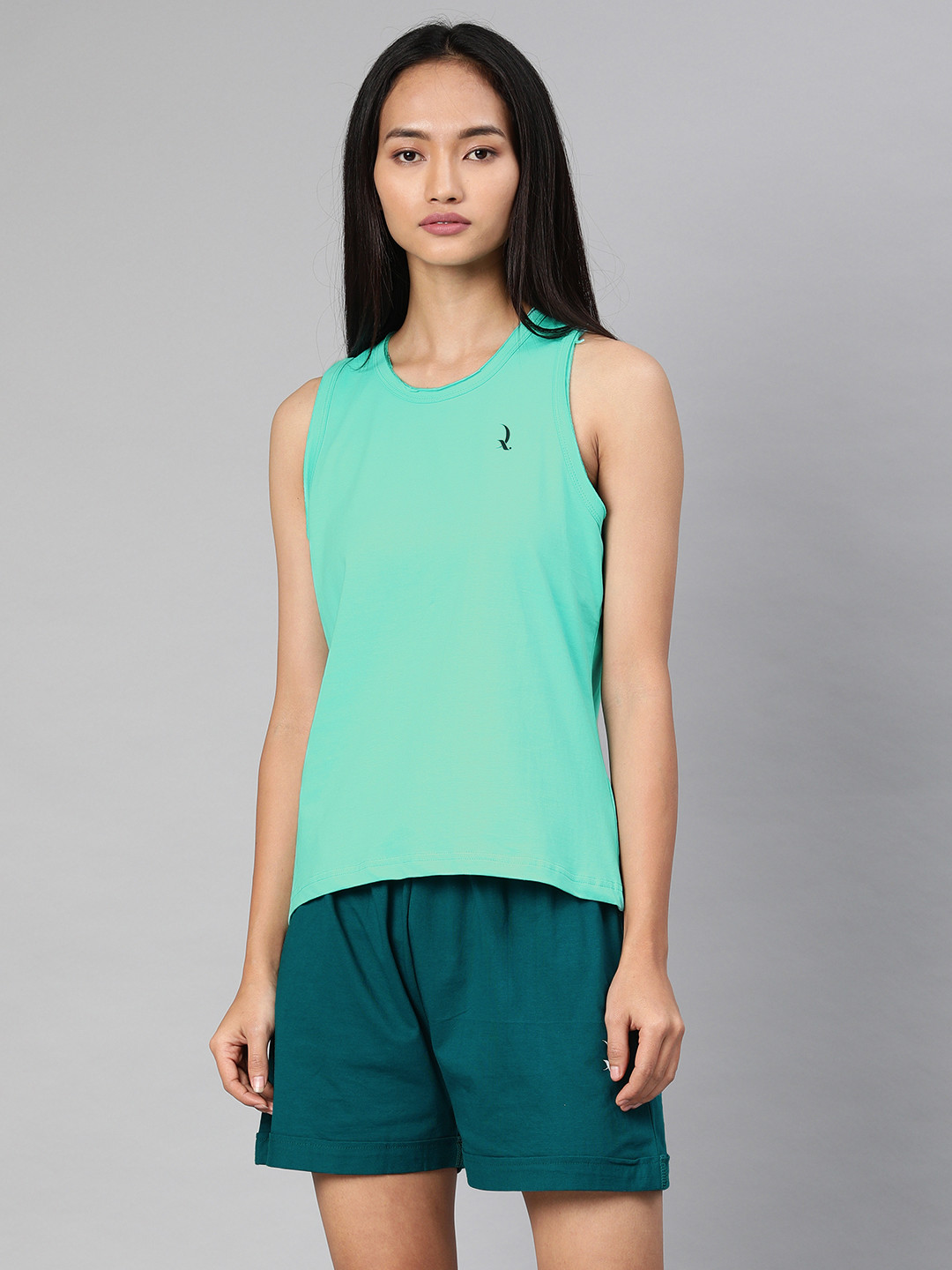 

QUARANTINE Women Green Solid Night suit