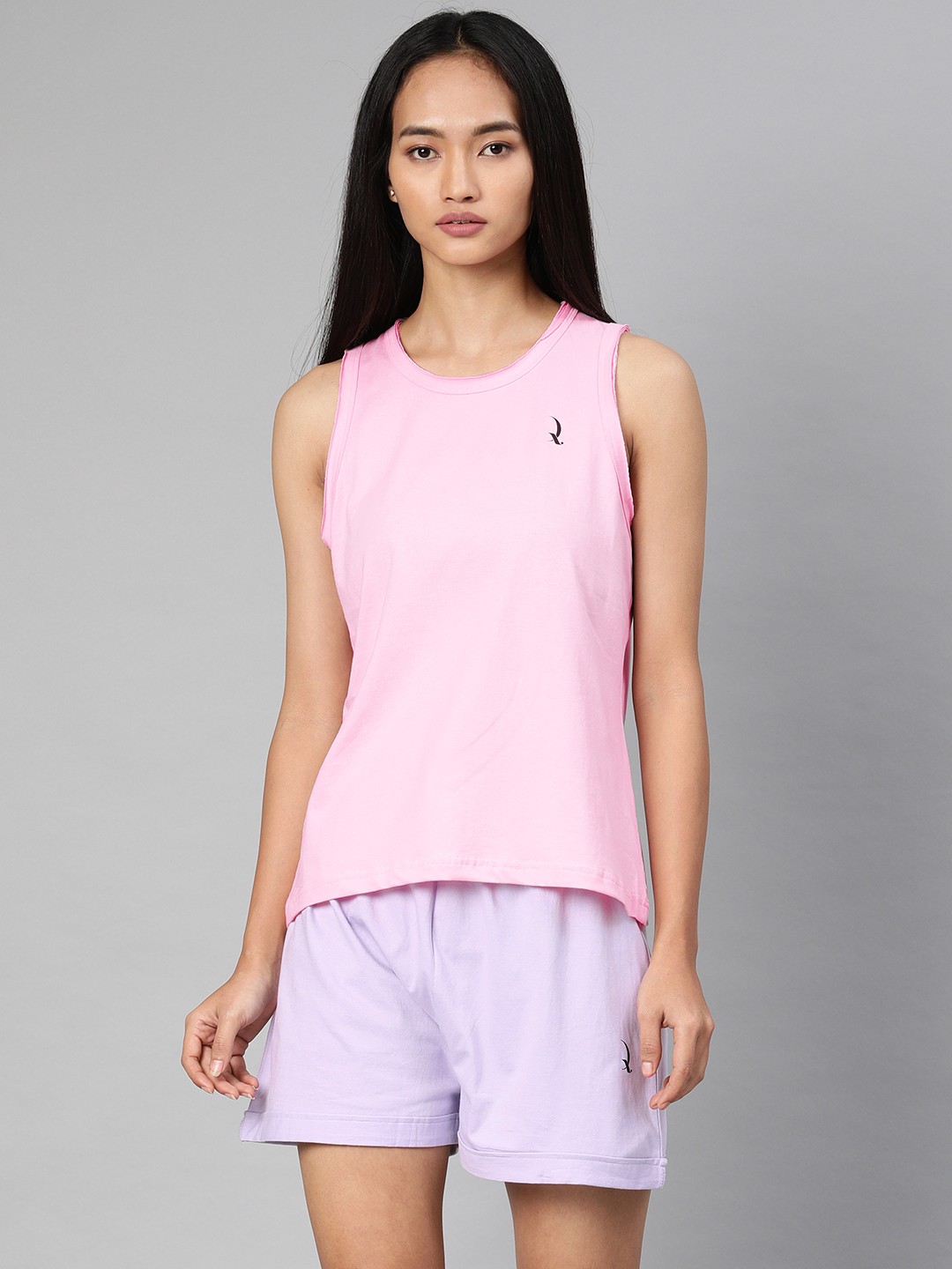 

QUARANTINE Women Pink Solid Night suit