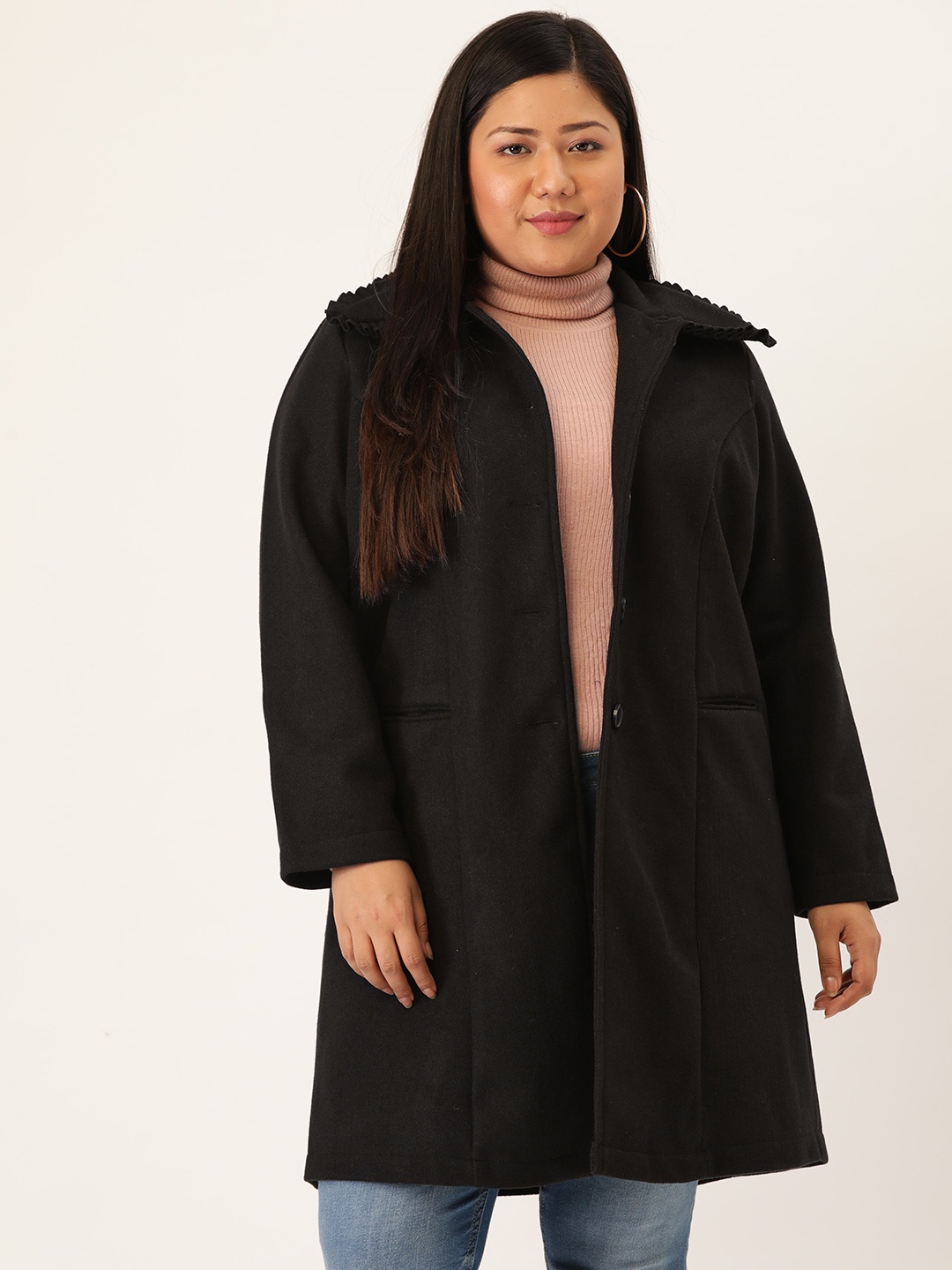 

Revolution Plus Size Women Black Overcoat