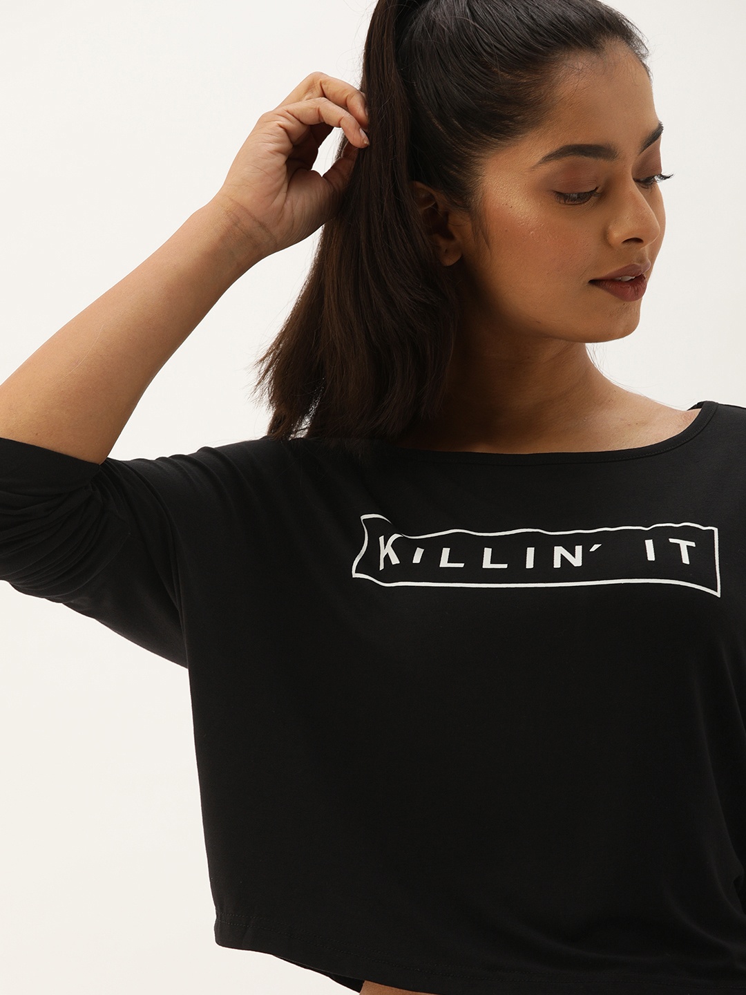 

Campus Sutra Women Black Printed Top