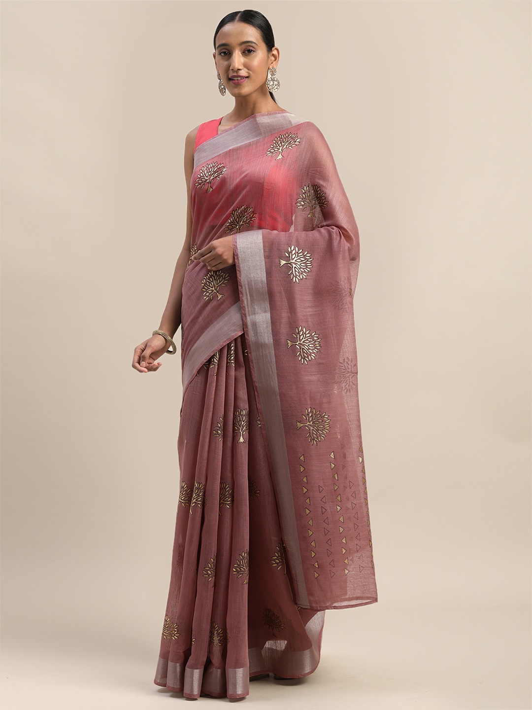 

Mirchi Fashion Purple Embellished Patola Saree