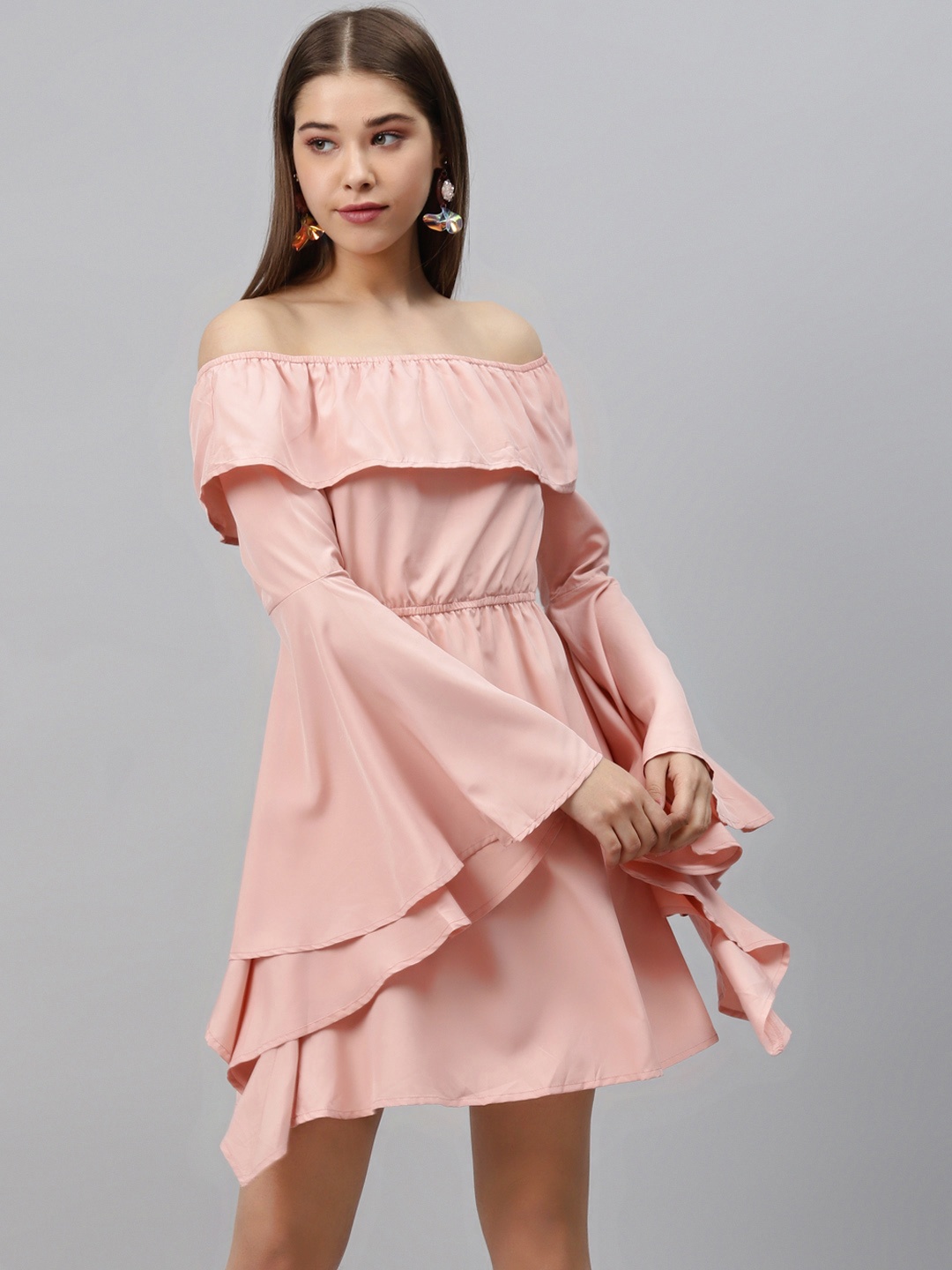 

ATRAENTA Women Dusty Pink Solid A-Line Dress
