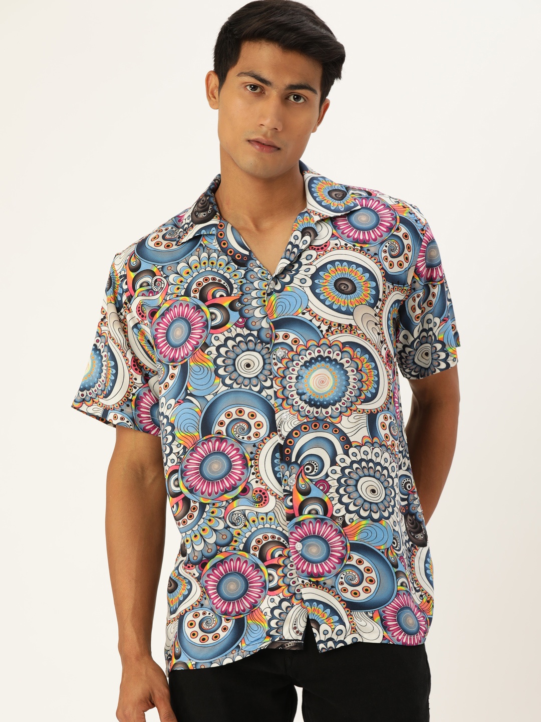

Hancock Men Multicoloured Relaxed Regular Fit Printed Casual Shirt, Multi