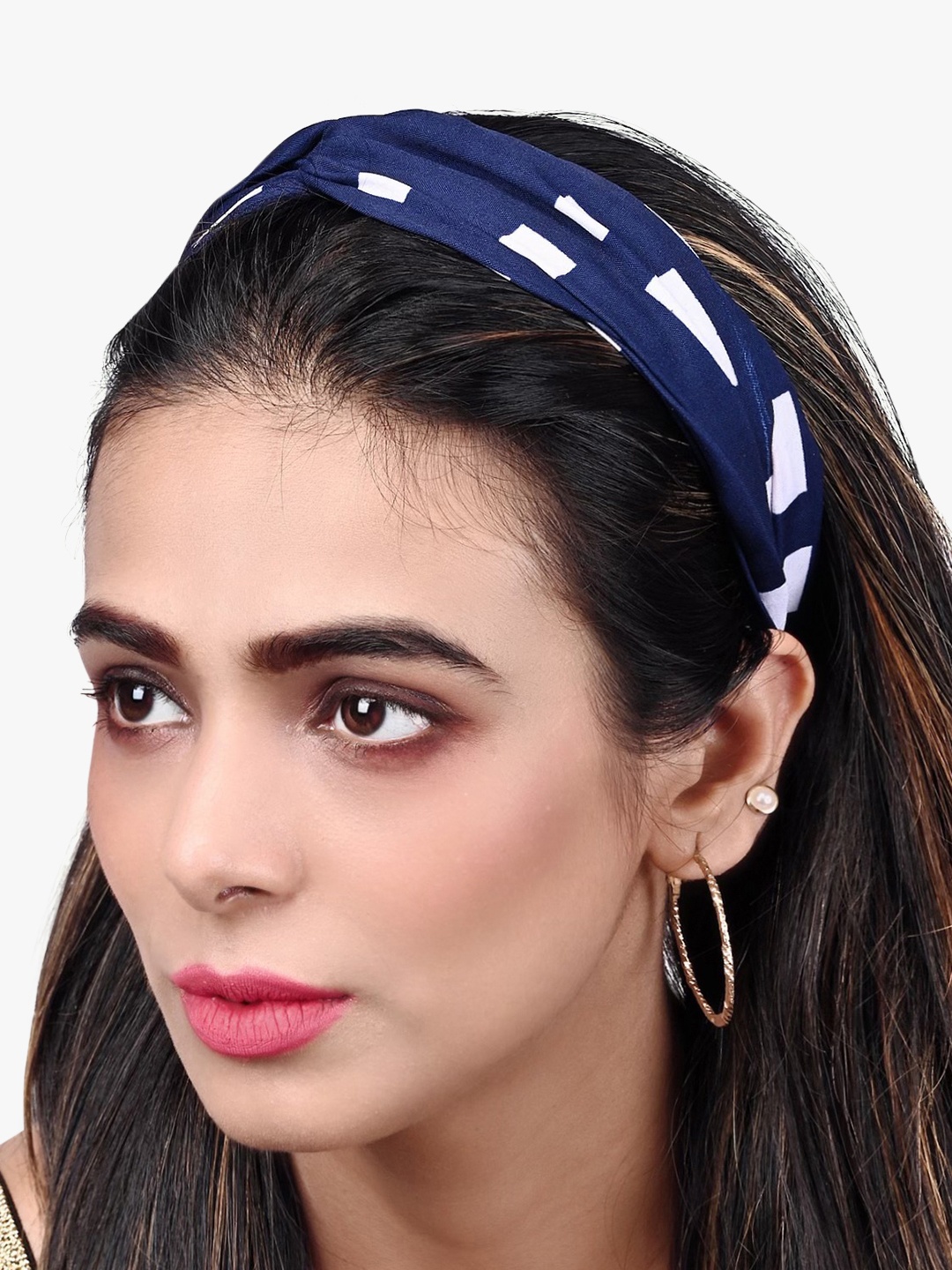 

BuckleUp Blue & White Printed Hairband