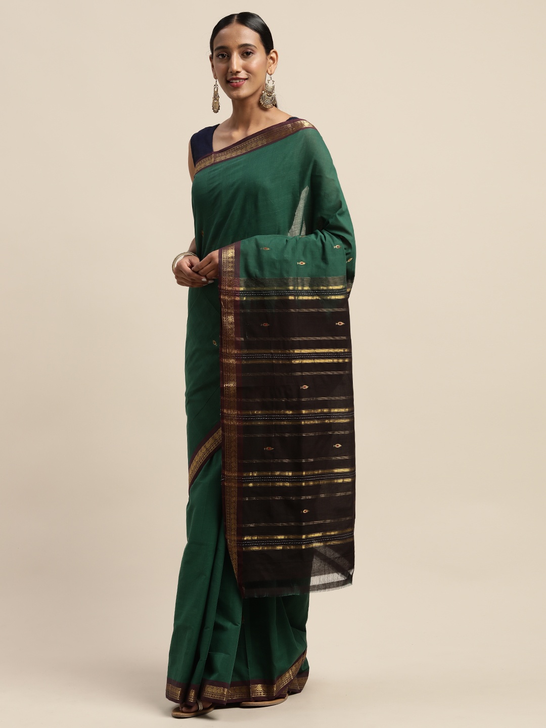 

APCO Green Solid Pure Cotton Sustainable Saree