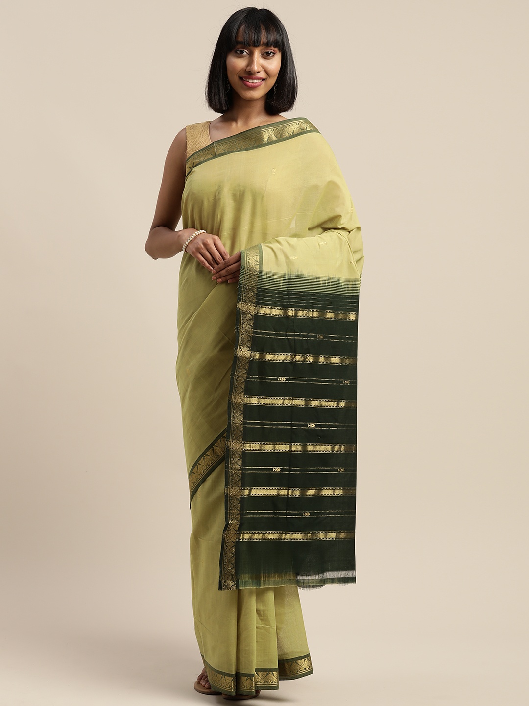 

APCO Green Solid Pure Cotton Sustainable Saree