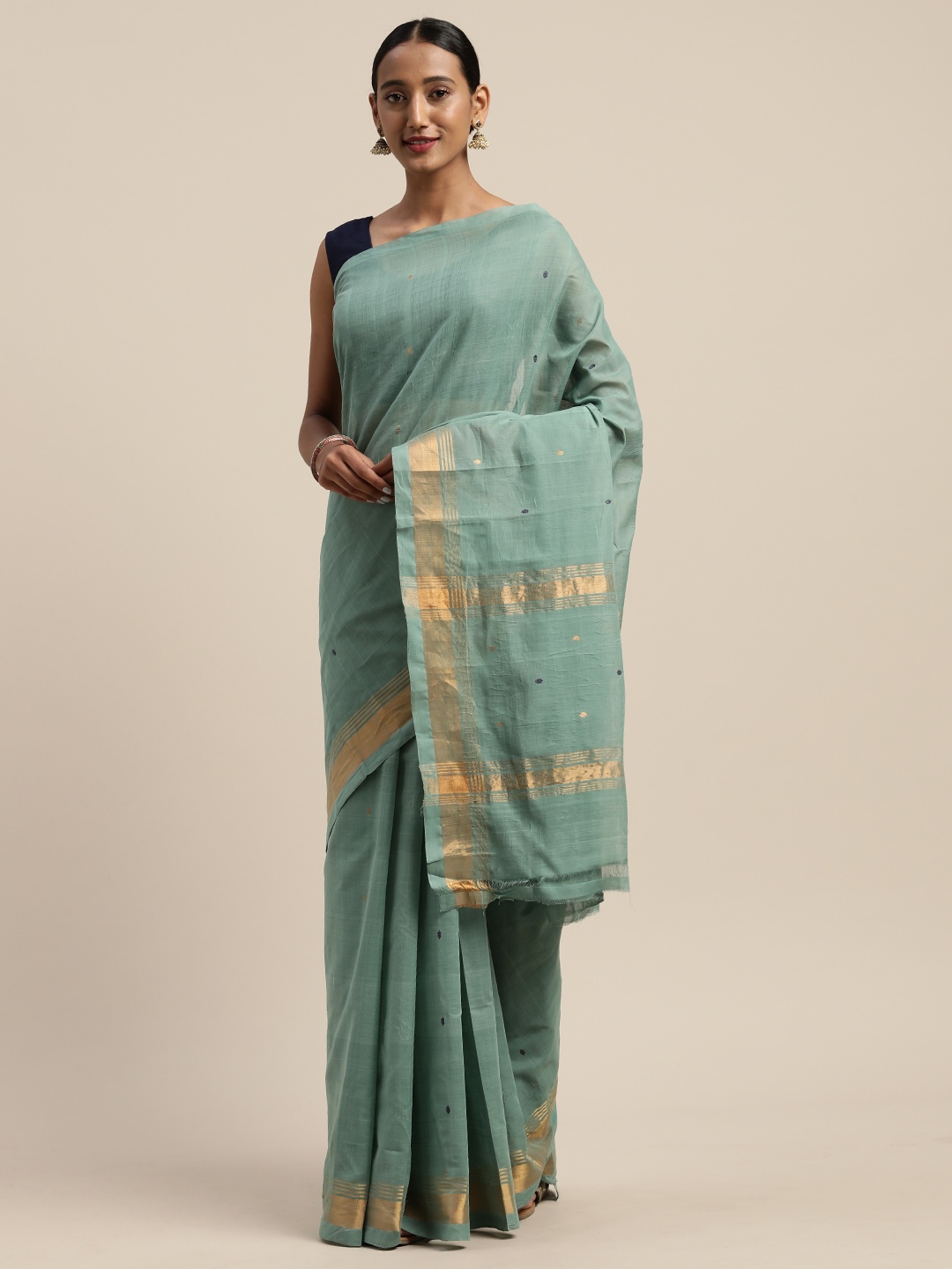 

APCO Grey Pure Cotton Woven Design Sustainable Saree