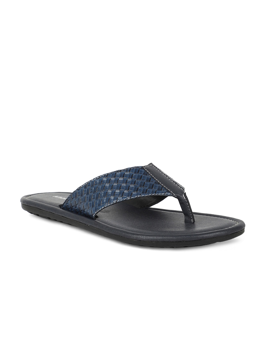 

Khadims Men Navy Blue Self Design Thong Flip-Flops