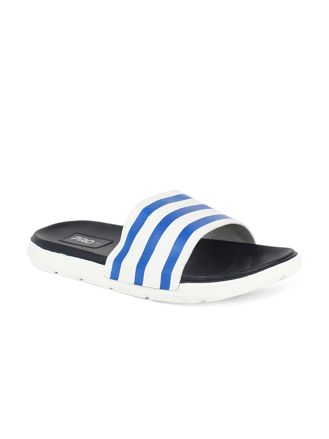 

Khadims Men Blue & White Striped Sliders
