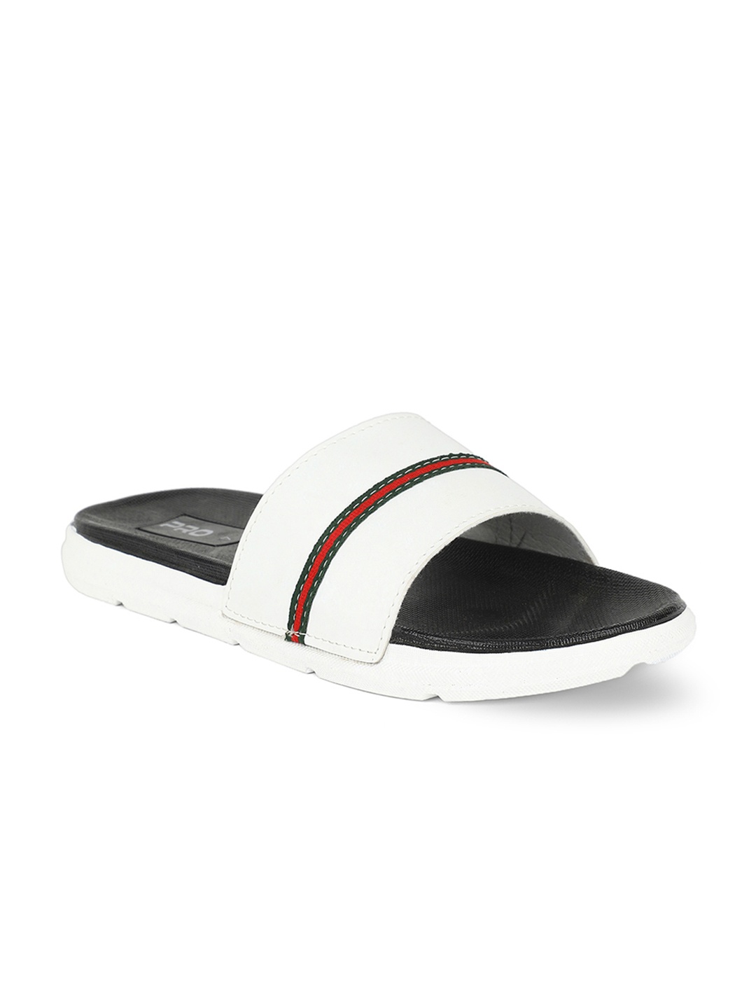 

Khadims Men White Striped Sliders