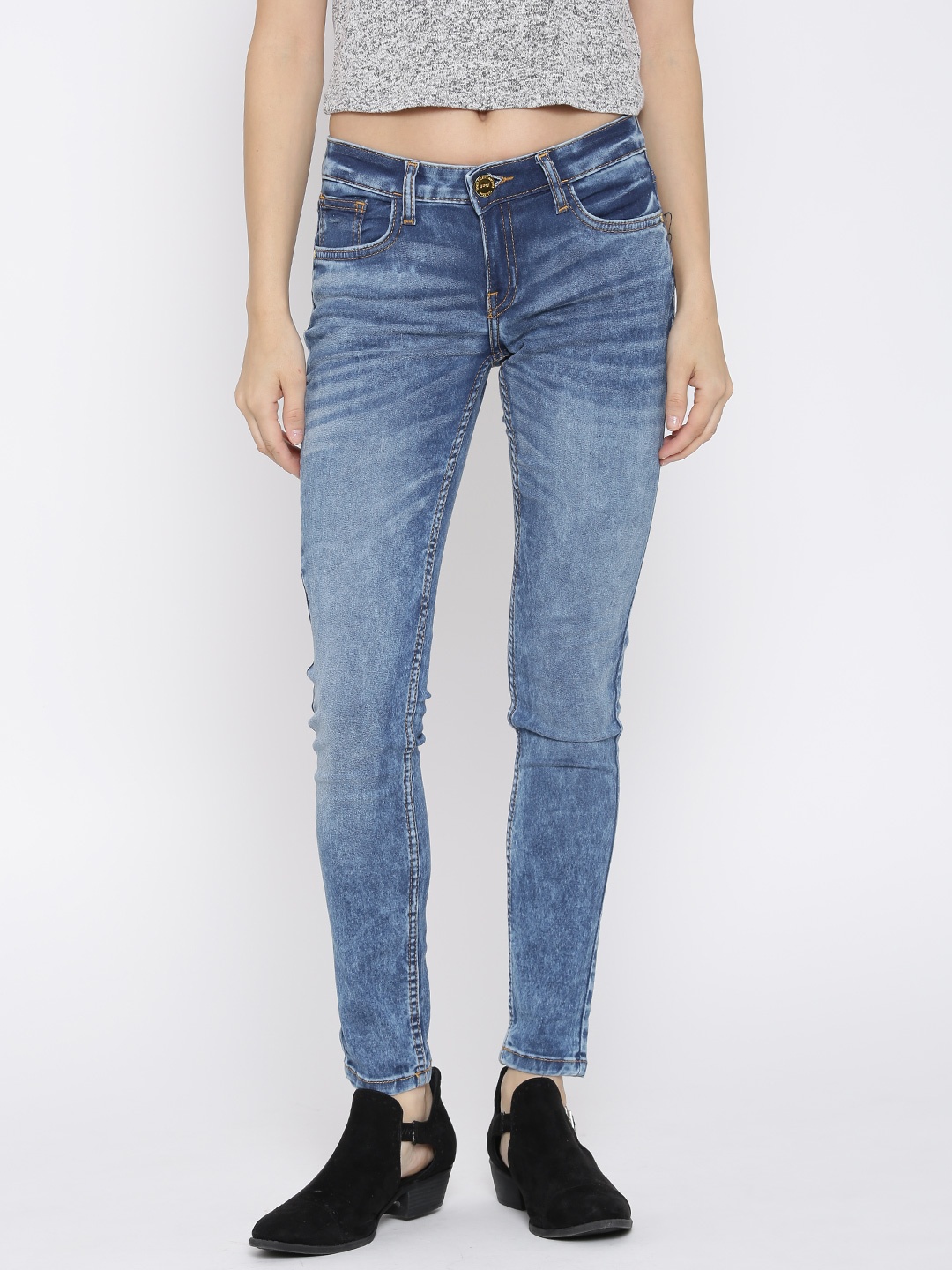 

Tokyo Talkies Blue Washed Skinny Fit Stretchable Jeans