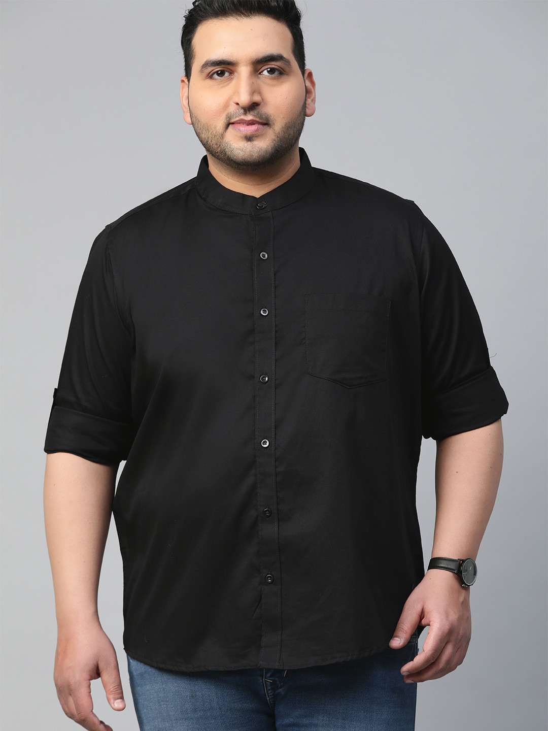

DENNISON Men Black Water & Stain Repellent Twill Weave Smart Slim Fit Solid Casual Shirt
