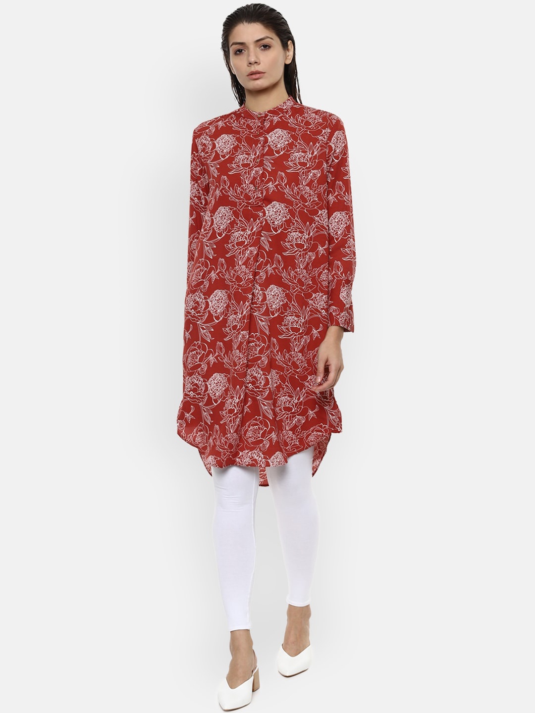 

Van Heusen Woman Red Printed Tunic