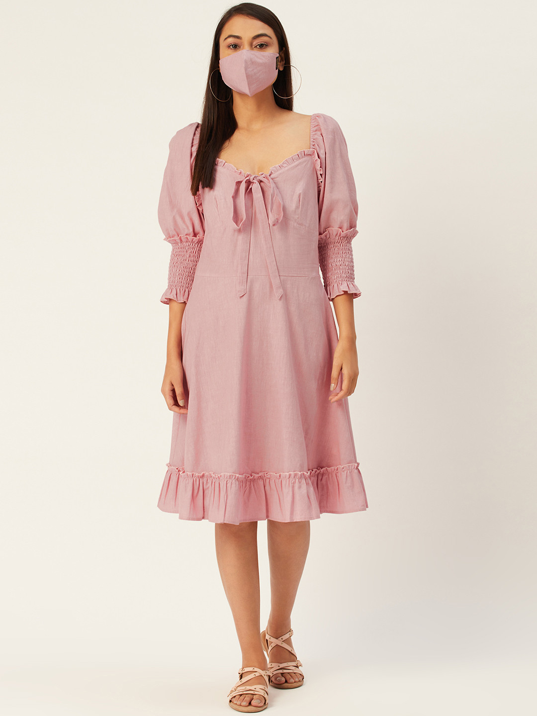 

DIVA WALK EXCLUSIVE Women Lavender Solid A-Line Dress