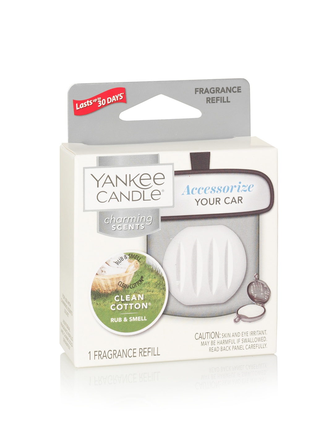 

YANKEE CANDLE Charming Scents Fragrance Clean Cotton Car Air Freshener Refill, White
