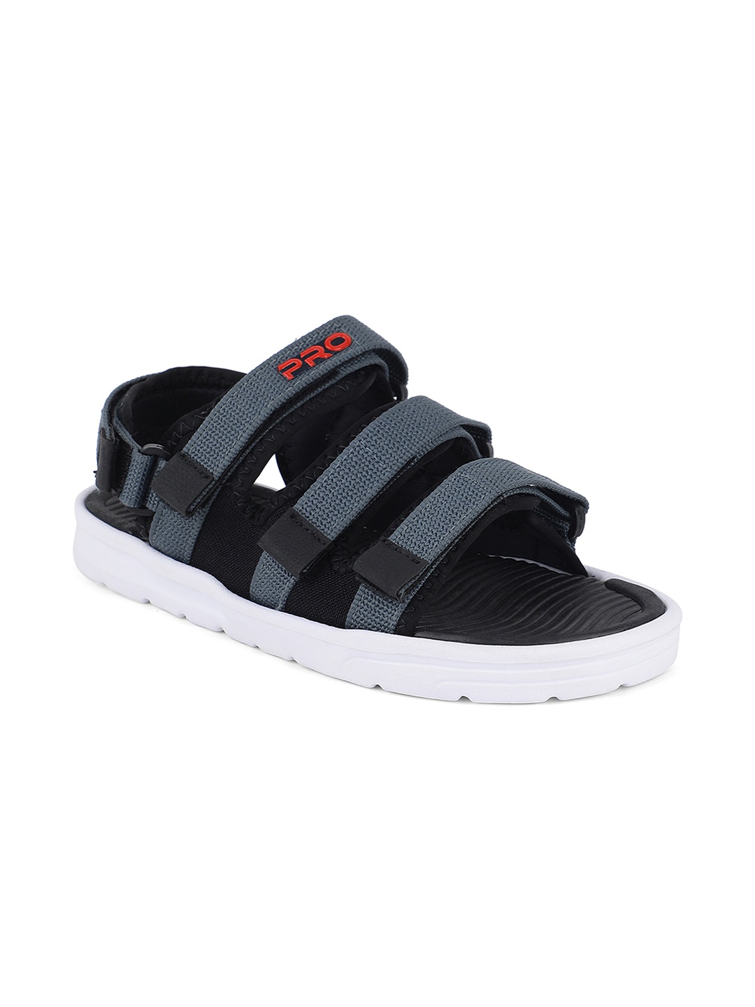 

Khadims Men Grey & Black Sports Sandals