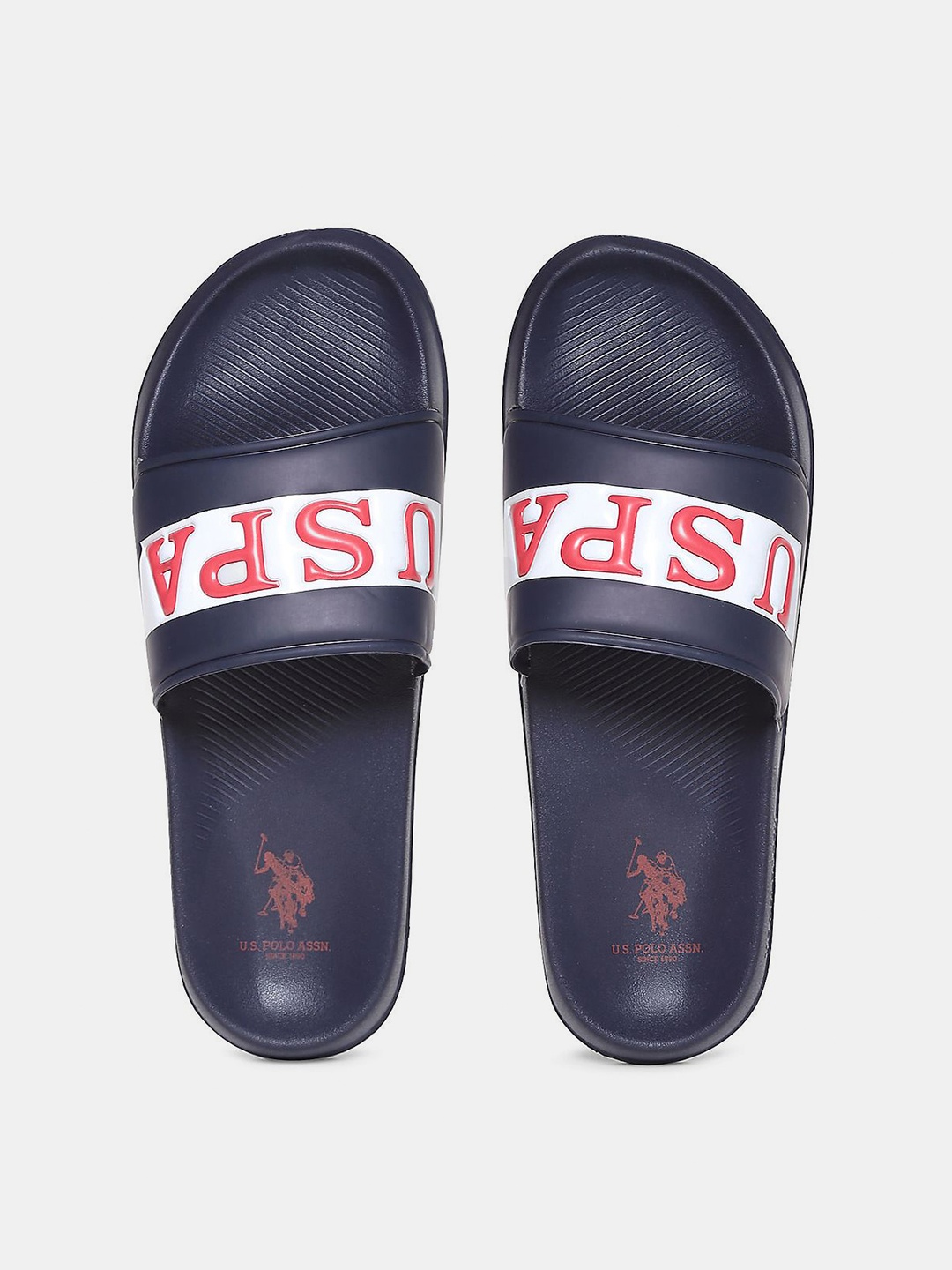 

U.S. Polo Assn. Men Navy Blue Printed Sliders