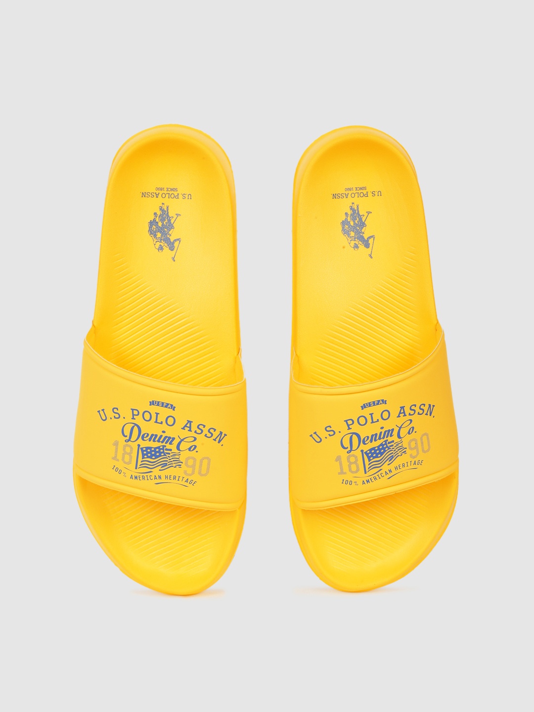 

U.S. Polo Assn. Men Yellow Printed Sliders